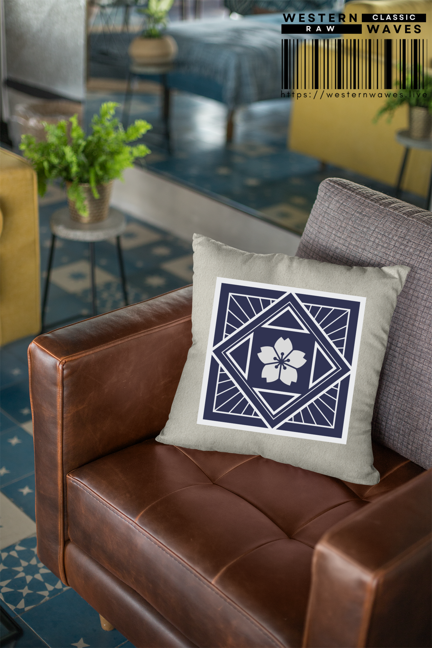 Woven Square Pillow_ N7+ Series WVENSPILLOW PT2WW001_ Limited Edition Perfect Home Décor & Gifts by WesternWaves: