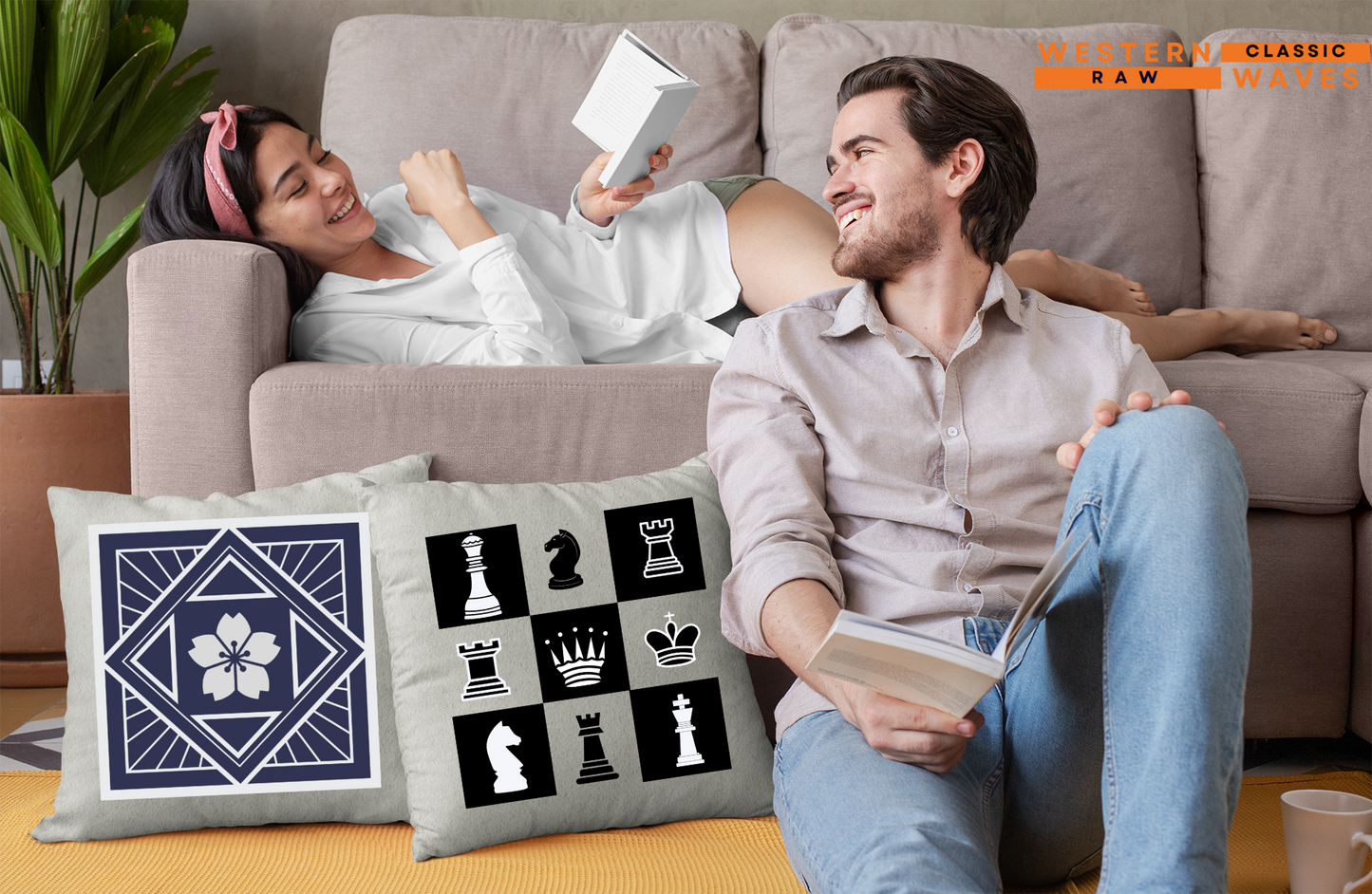 Woven Square Pillow_ N7+ Series WVENSPILLOW PT2WW001_ Limited Edition Perfect Home Décor & Gifts by WesternWaves: