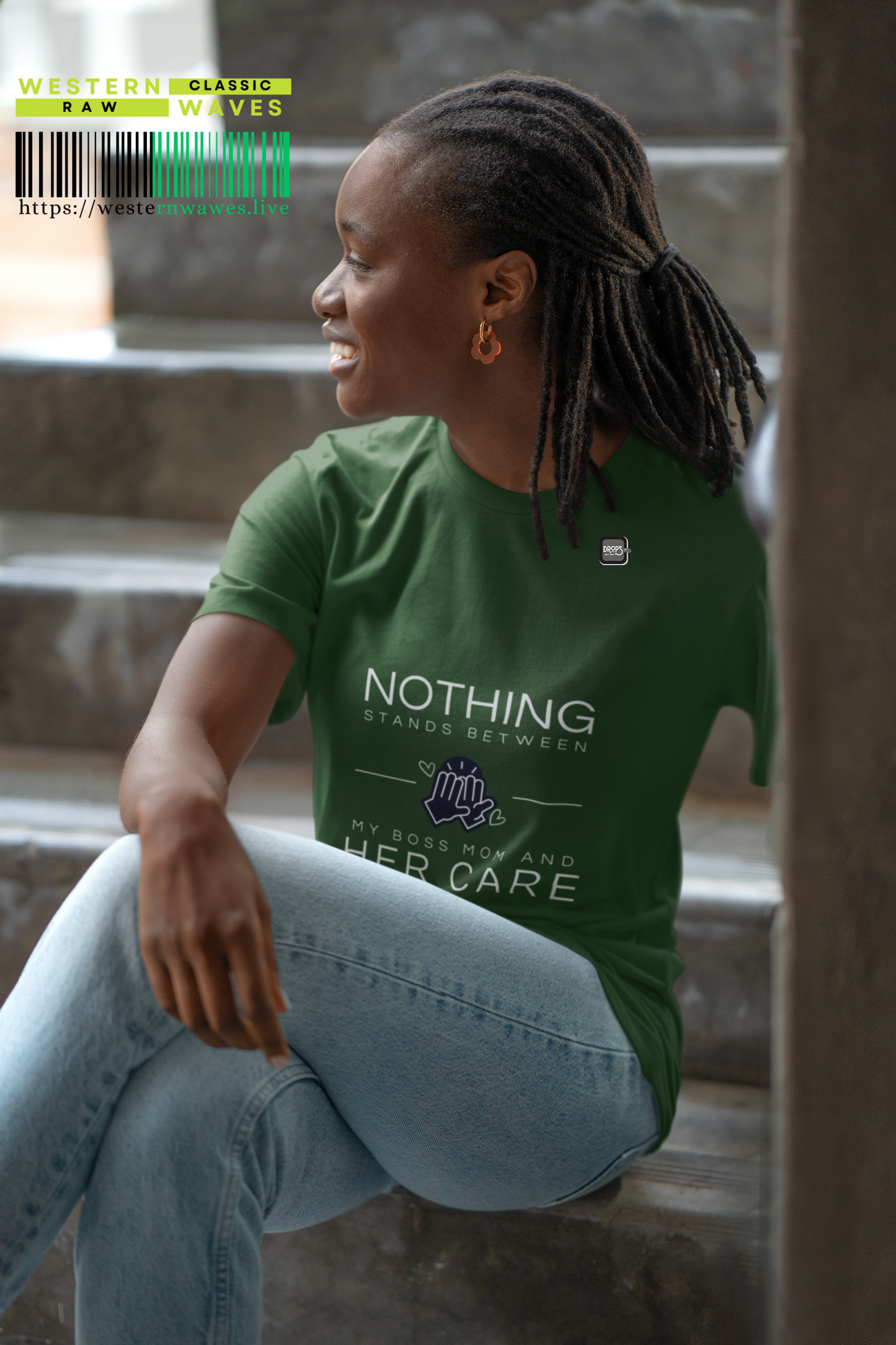 Unisex Midweight T-shirt, Made in USA_ N+ Series UMTS PT2WW007_ Limited Edition Design by WesternWaves: