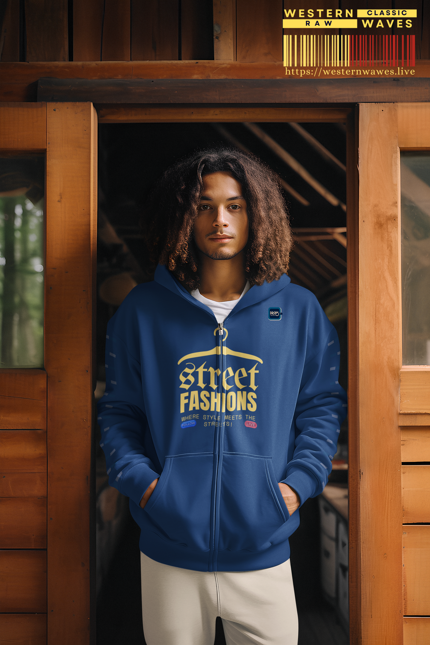 Unisex Full Zip Hoodie_ N7+ Series USFZHOODIE PT2WW002_ Limited Edition Street Fashions by WesternWaves: