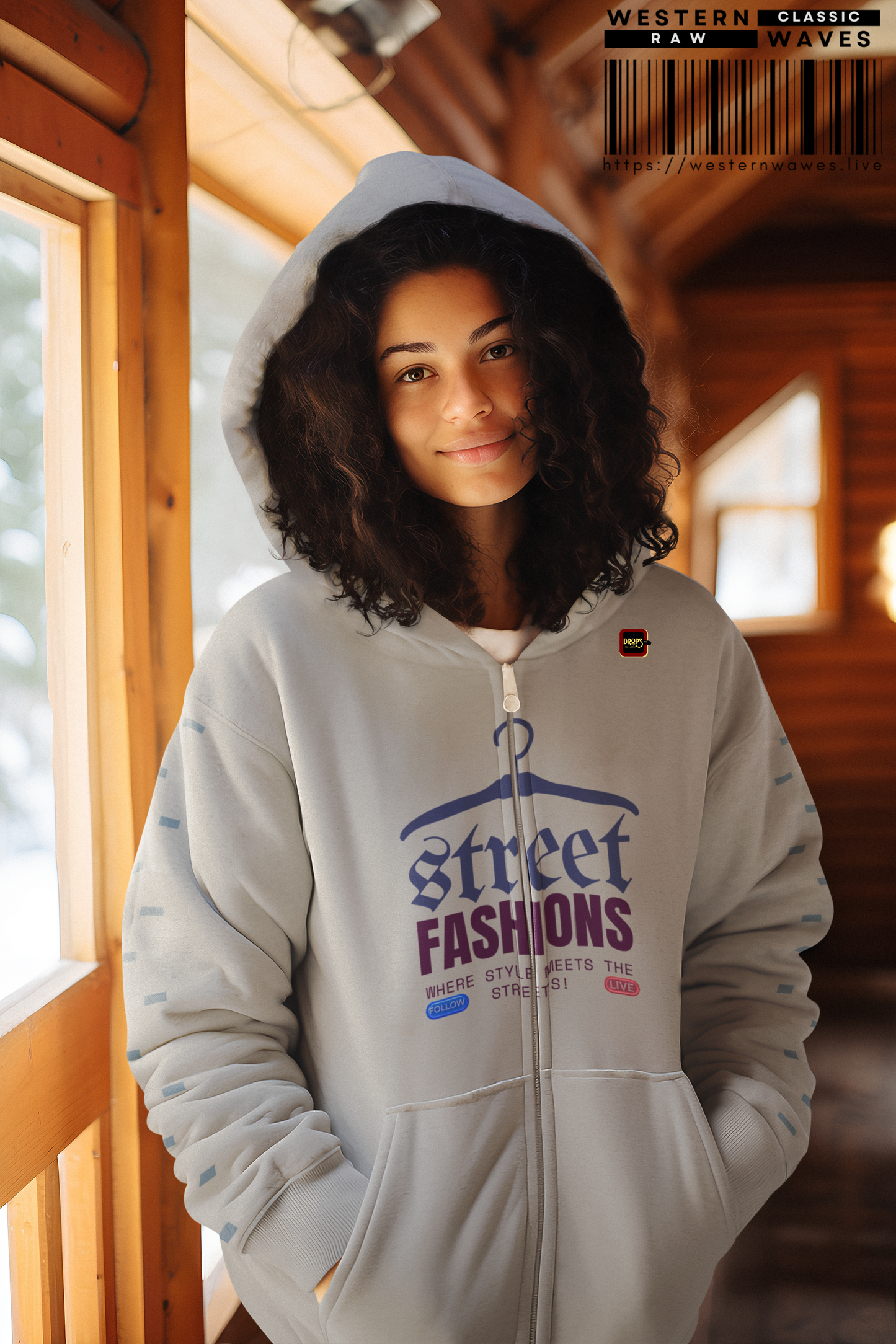 Unisex Full Zip Hoodie_ N7+ Series USFZHOODIE PT2WW002_ Limited Edition Street Fashions by WesternWaves: