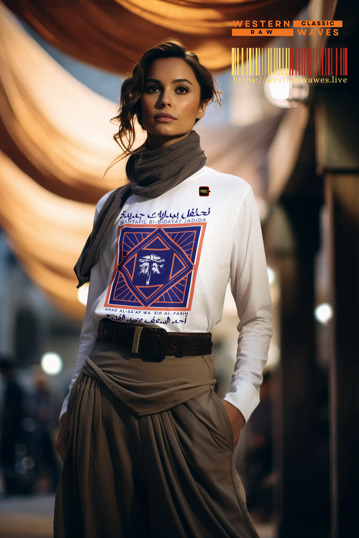 Unisex Hooded Long Sleeve Tee_ N7+ Series USHLSTEE PT2WW_001_ Limited Edition Inspirational Design by WesternWaves: