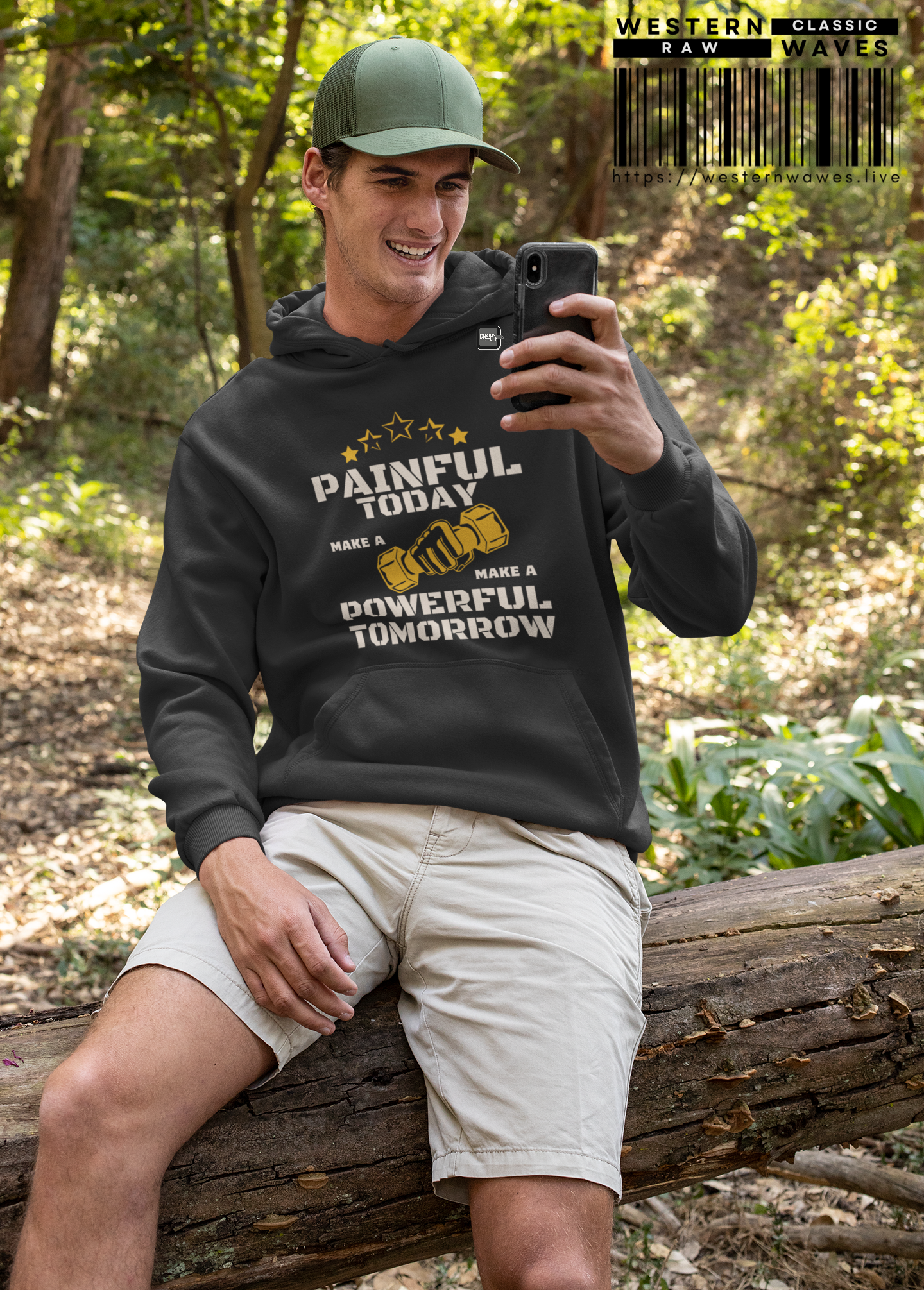 Men's Organic Hoodie_ N7+ Series MOHOODIE PT2WW001_ Limited Edition Powerful Tomorrow by WesternWaves: