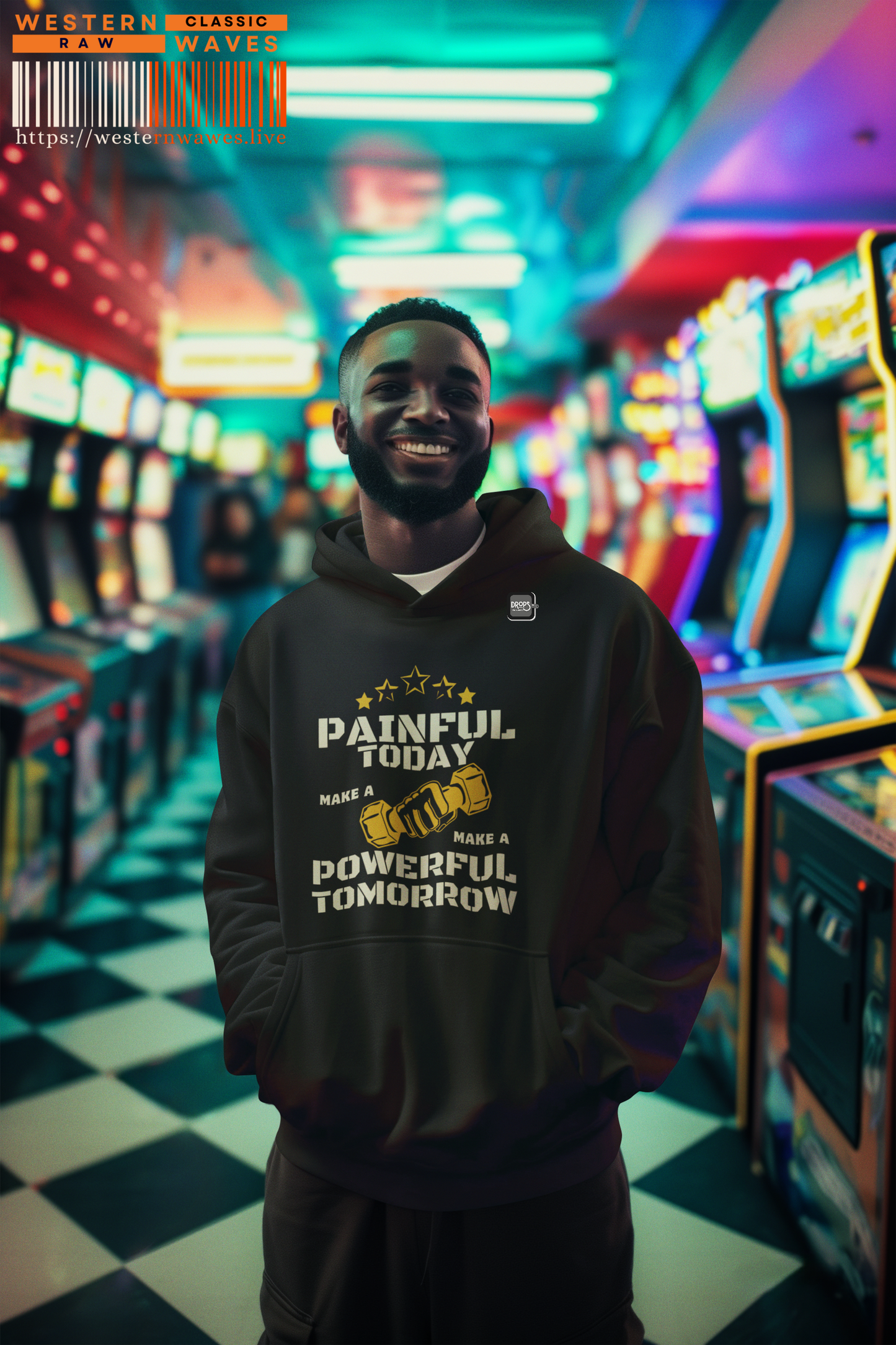 Men's Organic Hoodie_ N7+ Series MOHOODIE PT2WW001_ Limited Edition Powerful Tomorrow by WesternWaves: