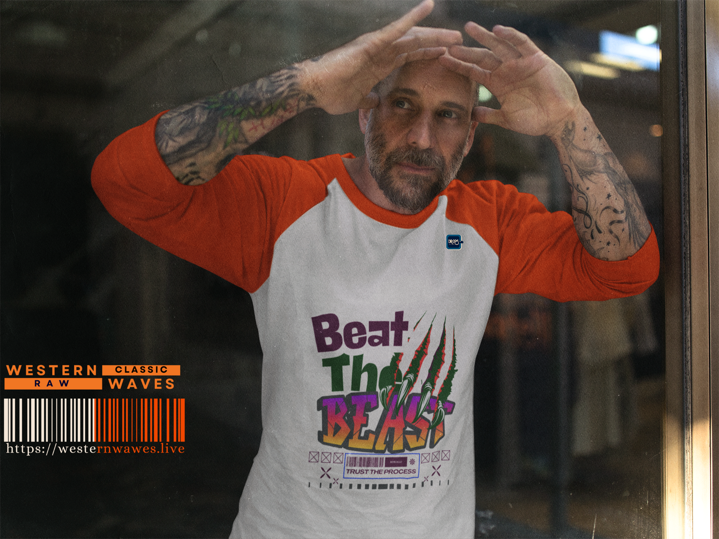 Beat the Beast Unisex Raglan Shirt - Retro Style, Perfect for Music Lovers and Casual Wear_ 19 April 2025_ 004