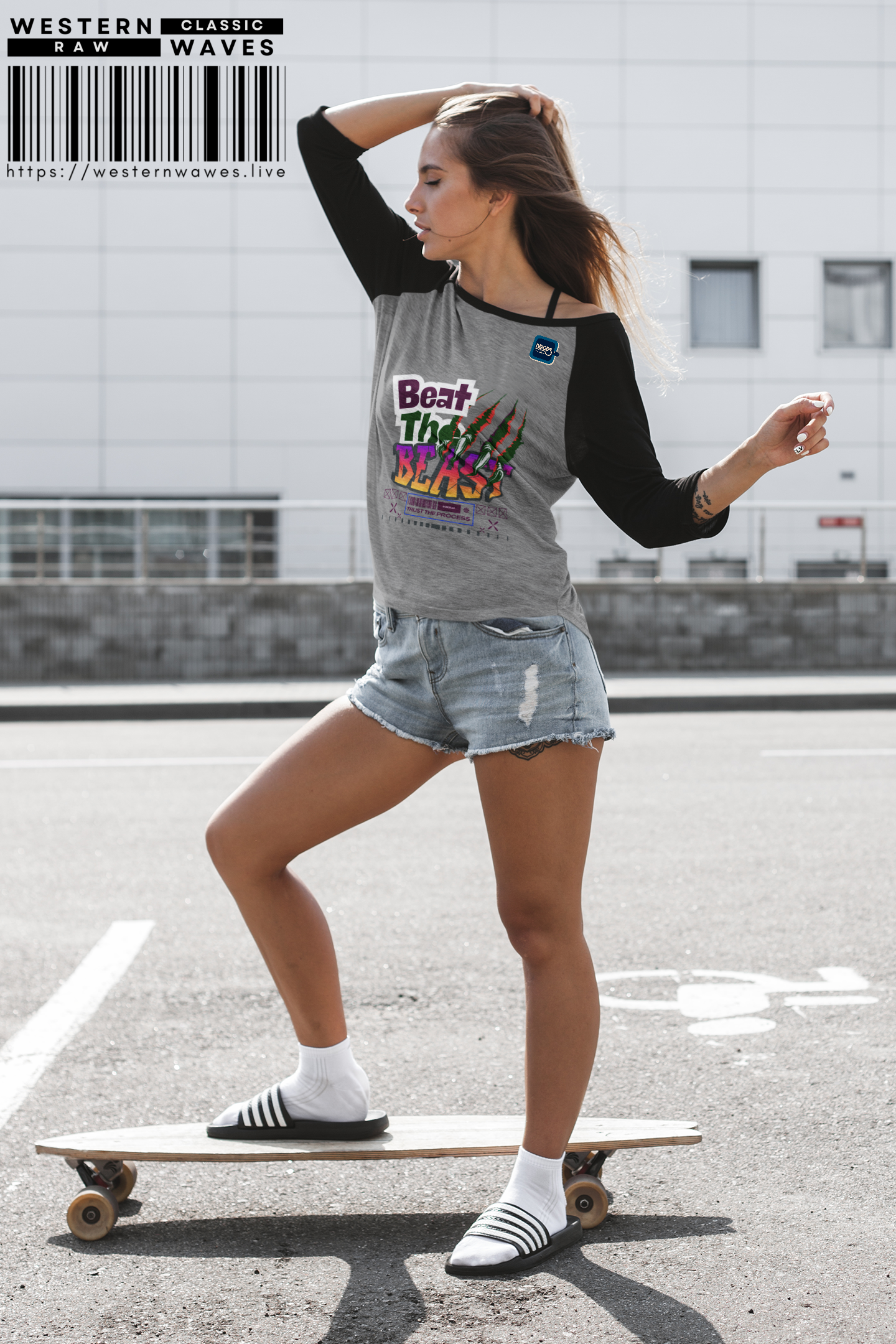 Beat the Beast Unisex Raglan Shirt - Retro Style, Perfect for Music Lovers and Casual Wear_ 19 April 2025_ 004