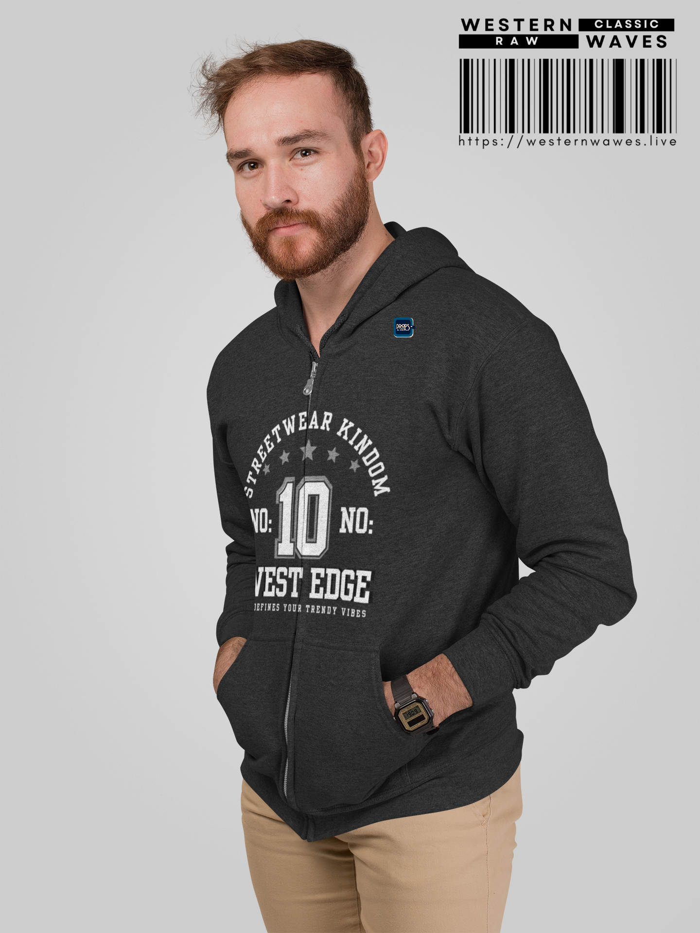 Unisex Full Zip Hoodie_ N7+ Series USFZHOODIE PT2WW003_ Limited Edition Trendy Vibes by WesternWaves: