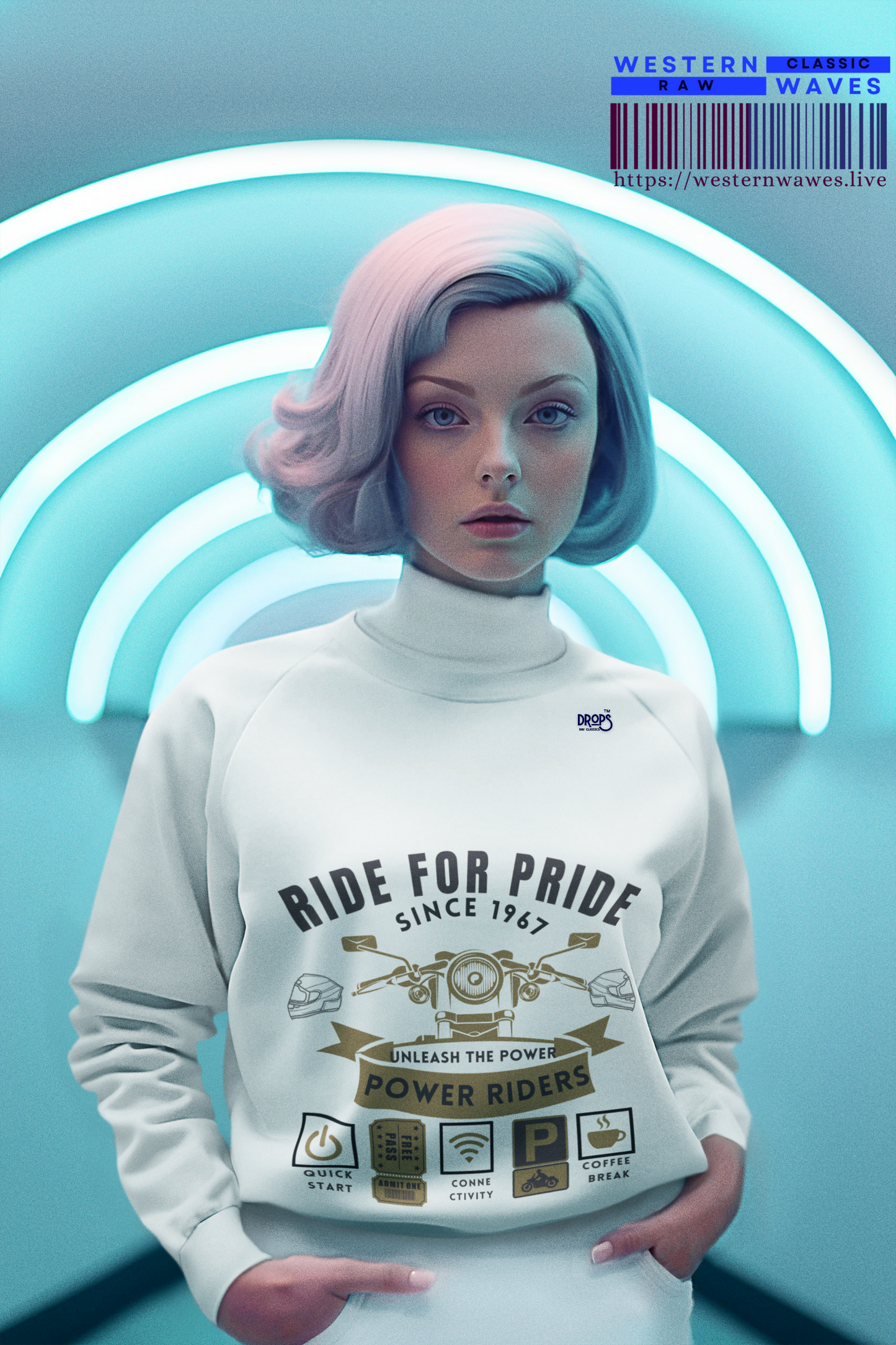 Crewneck Sweatshirt_ For Vintage Power Riders_ N7+ Series VPRCNSS PR2WW001_ Limited Edition Comfort & Raw Style by WesternWaves: