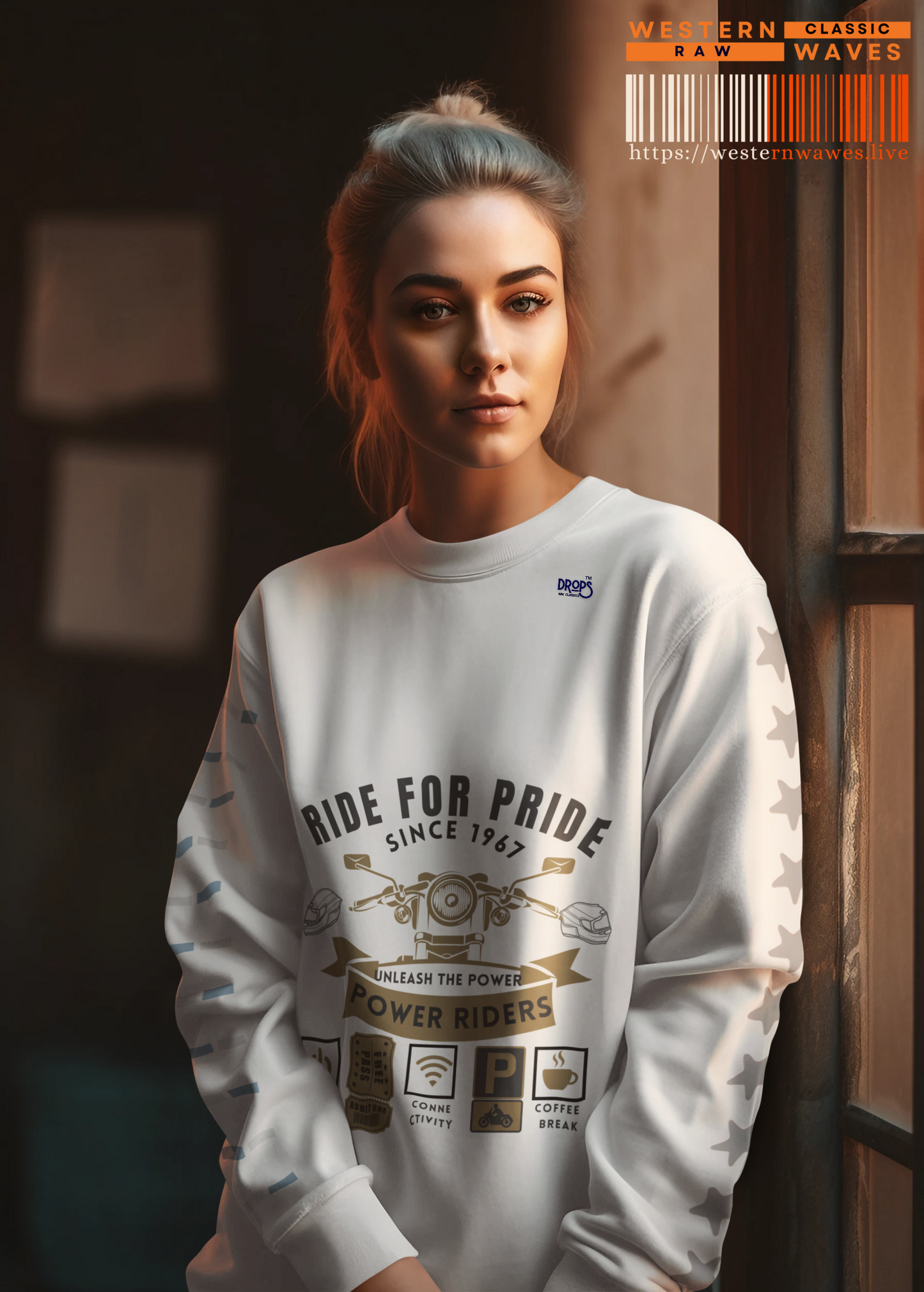 Crewneck Sweatshirt_ For Vintage Power Riders_ N7+ Series VPRCNSS PR2WW001_ Limited Edition Comfort & Raw Style by WesternWaves: