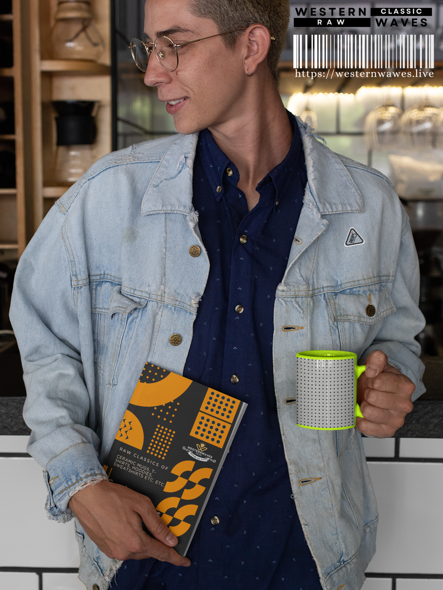 Two Tone Accent Coffee Mug 11oz_ N7+ Series ACMUG11OZ PT2WW001_ Limited Edition Stylish Perforated Design by WesternWaves: