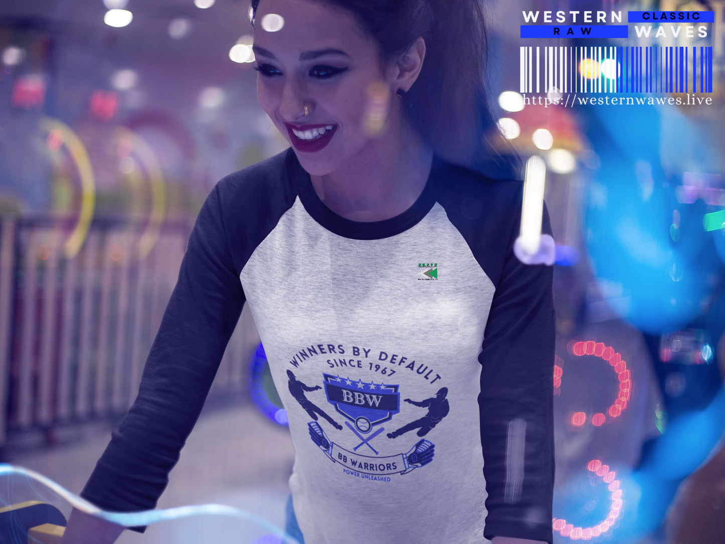 Unisex 3/4 Sleeve Baseball Tee_ N7* Series US3/4SBBTEE PT2WW001_ Limited Edition Baseball Tee by WesternWaves: