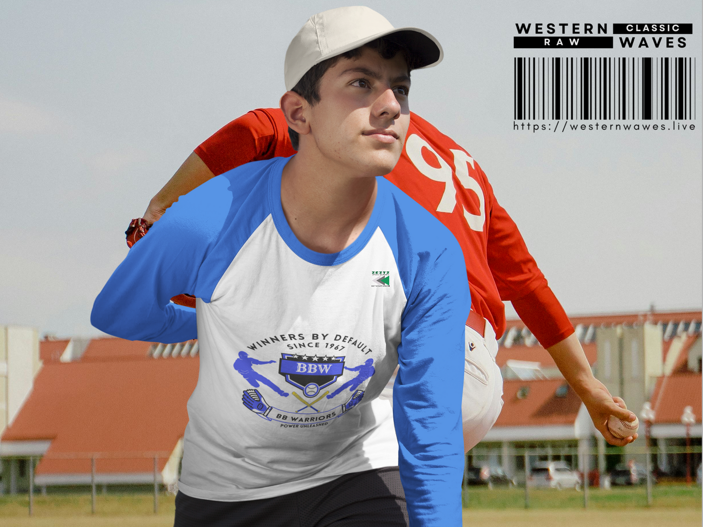 Unisex 3/4 Sleeve Baseball Tee_ N7* Series US3/4SBBTEE PT2WW001_ Limited Edition Baseball Tee by WesternWaves: