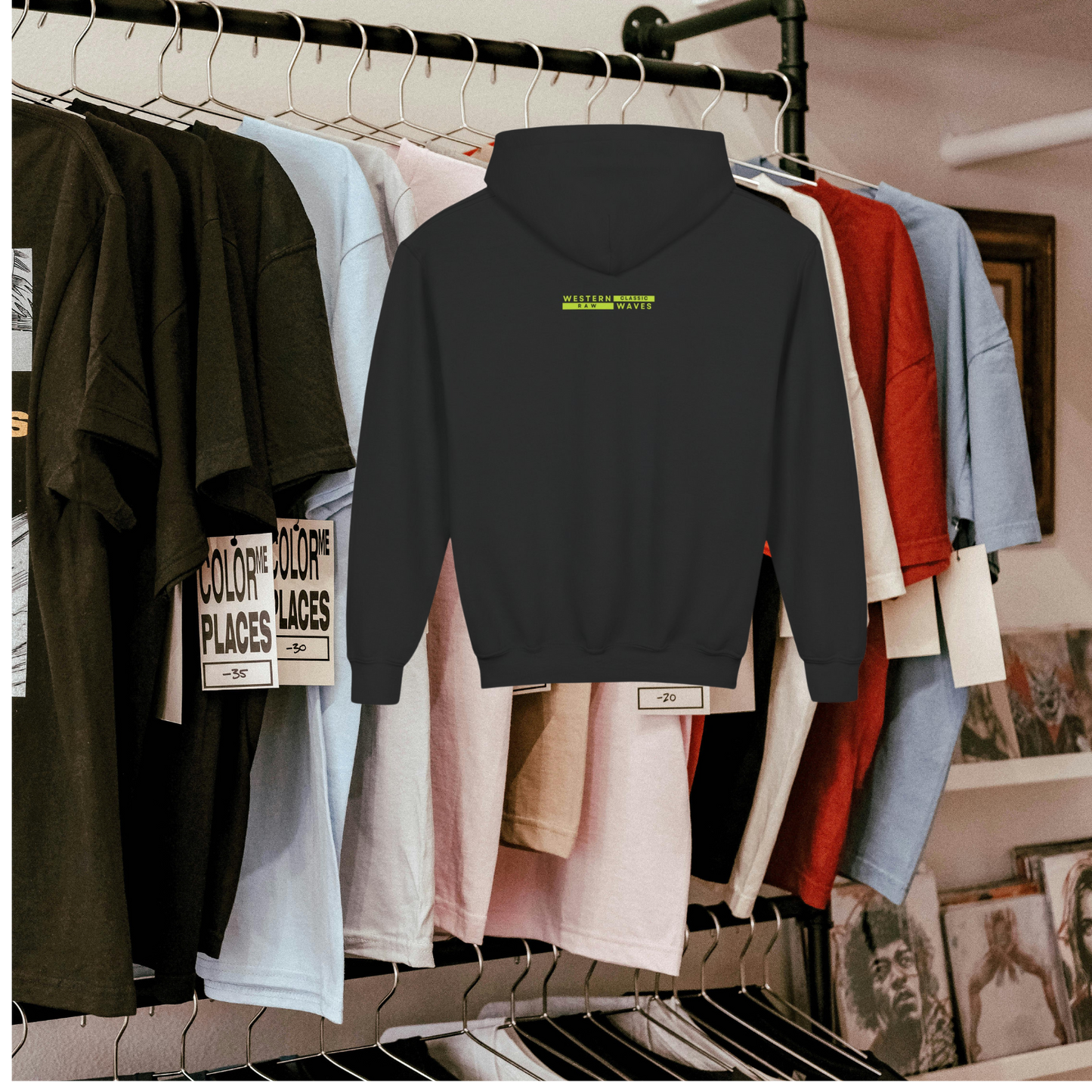 Youth Heavy Blend Hooded Sweatshirt_ Cozy Comfort & Playful Prints for Active Kids_ N8 Series YHBHS002_ Back to School Series Limited Edition by WesternWaves: