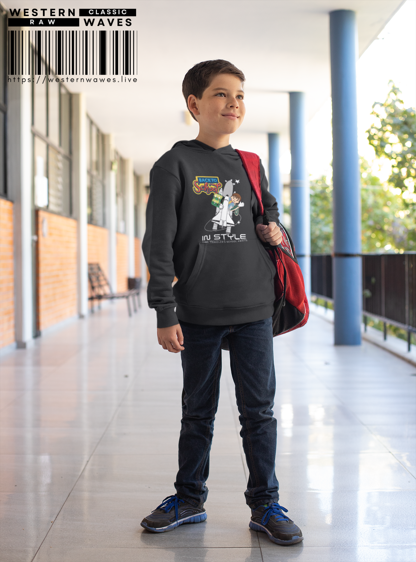 Youth Heavy Blend Hooded Sweatshirt_ Cozy Comfort & Playful Prints for Active Kids_ N8 Series YHBHS002_ Back to School Series Limited Edition by WesternWaves: