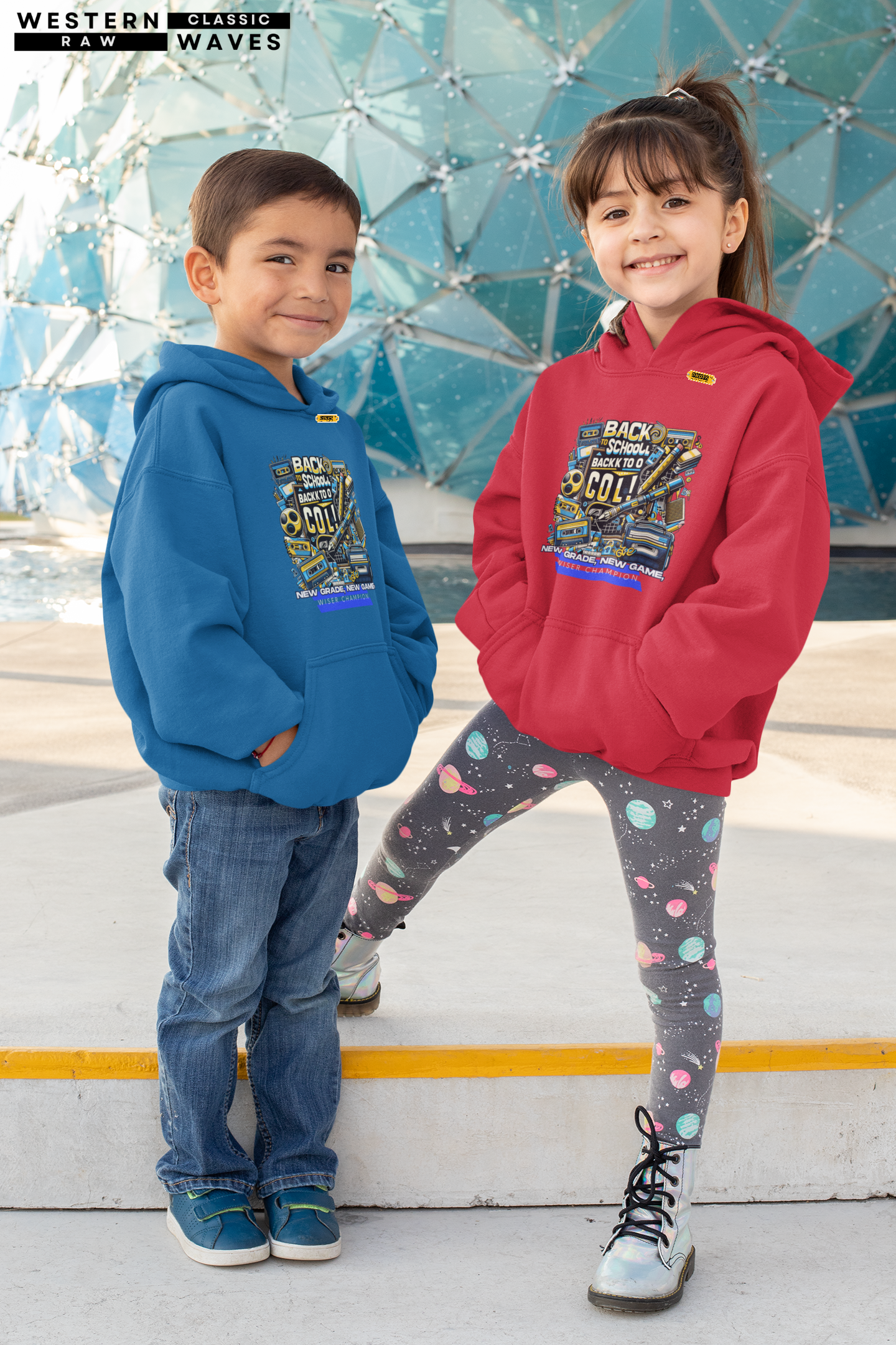 Youth Heavy Blend Hooded Sweatshirt_ Cozy Comfort & Playful Prints for Active Kids_ N8* Series YHBHS003_ Back to School Series Limited Edition by WesternWaves: