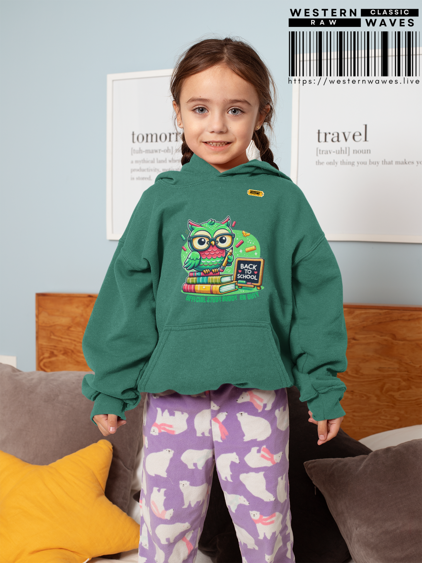 Youth Heavy Blend Hooded Sweatshirt_ Cozy Comfort & Playful Prints for Active Kids_ N8* Series YHBHS003_ Back to School Series Limited Edition by WesternWaves: