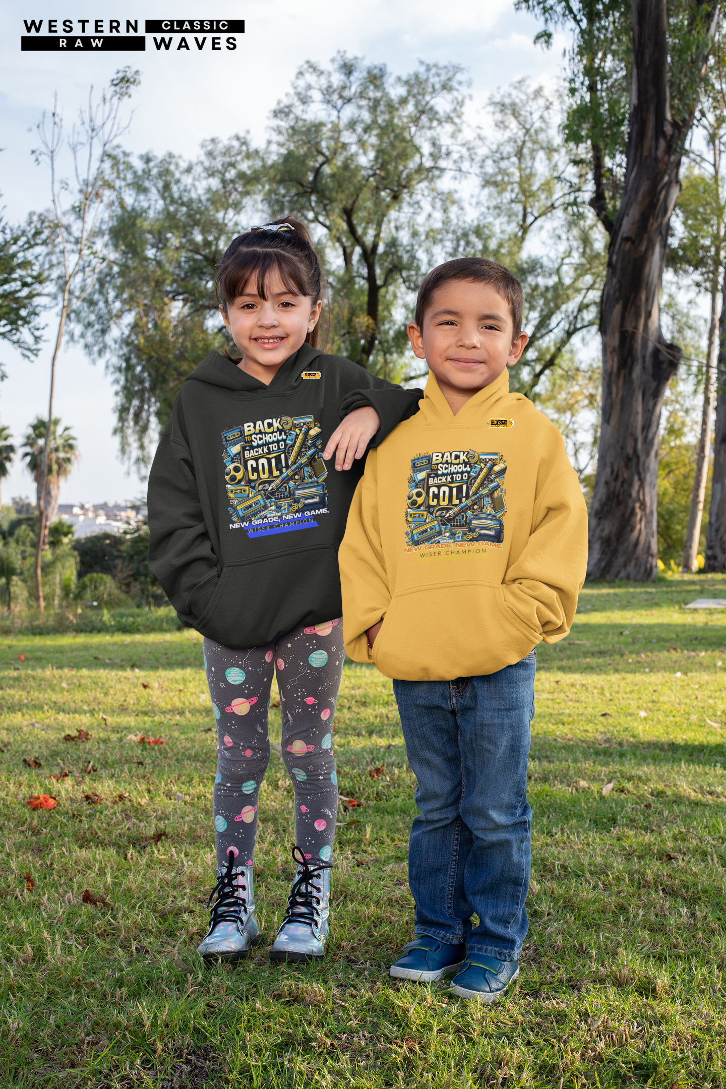 Youth Heavy Blend Hooded Sweatshirt_ Cozy Comfort & Playful Prints for Active Kids_ N8* Series YHBHS003_ Back to School Series Limited Edition by WesternWaves: