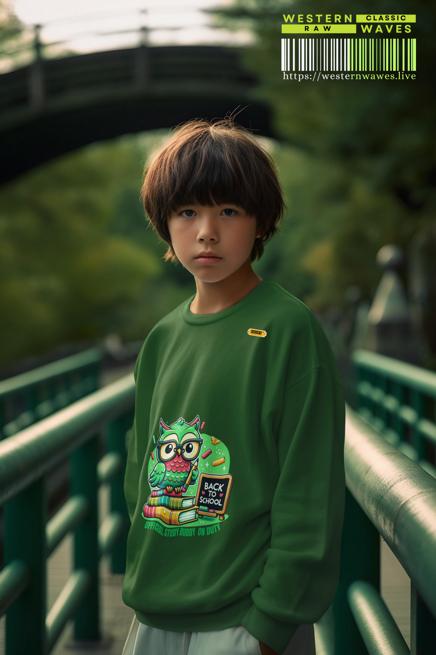 Kids Sweatshirt_ N8* Series KIDSSS PT2WW002_ Limited Edition Back to School Range of Sweatshirt by WesternWaves: