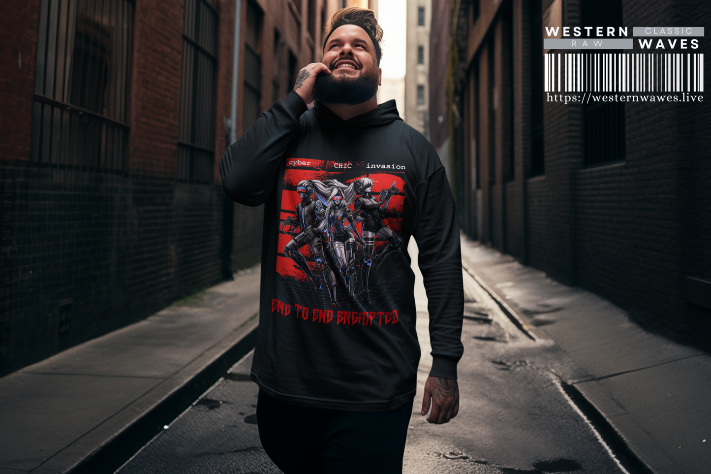 Unisex Lightweight Hooded Sweatshirt_ Series UWD 051_ Limited Edition Raw Streetwear by WesternWaves: