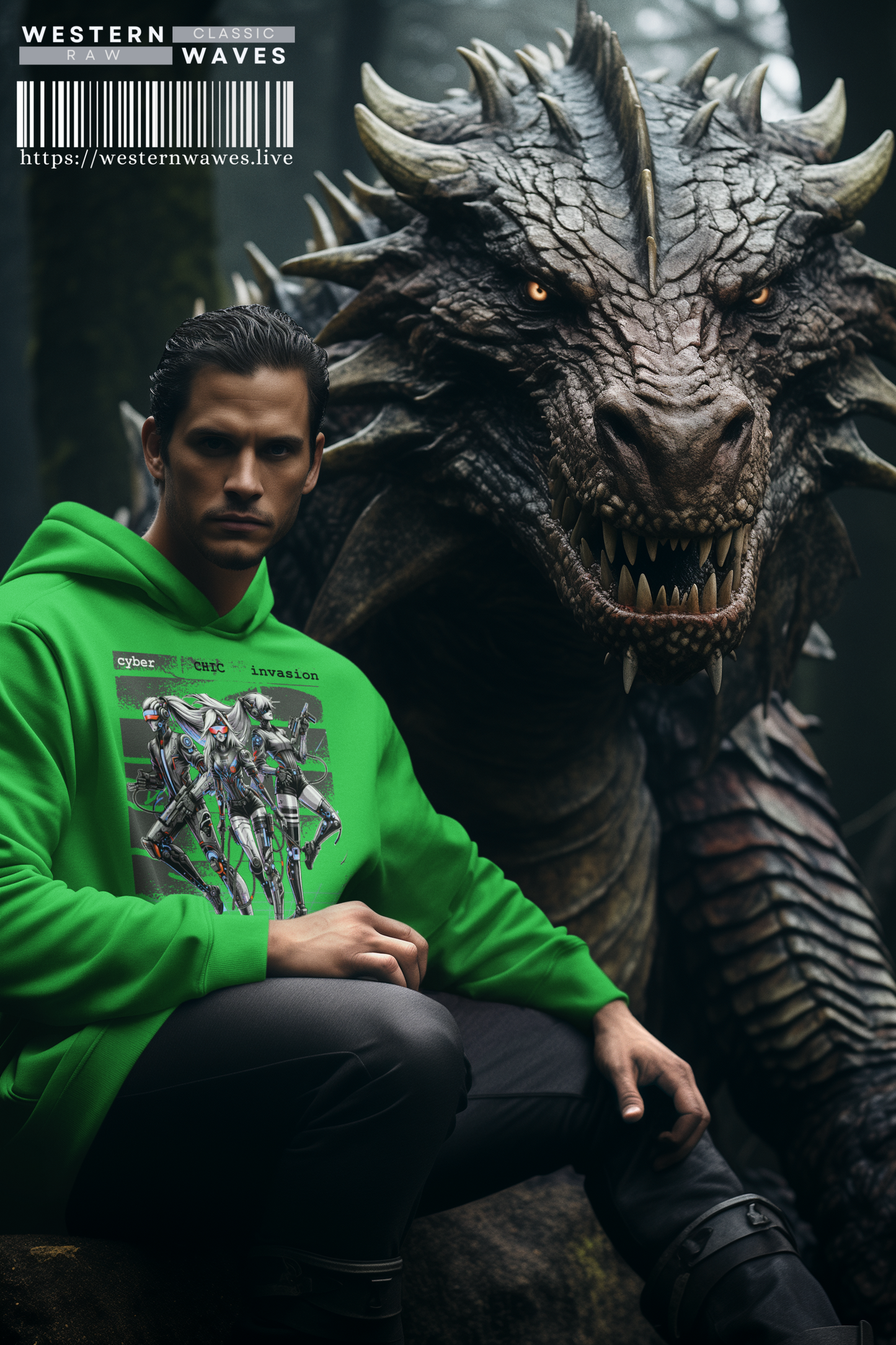 Unisex Lightweight Hooded Sweatshirt_ Series UWD 051_ Limited Edition Raw Streetwear by WesternWaves: