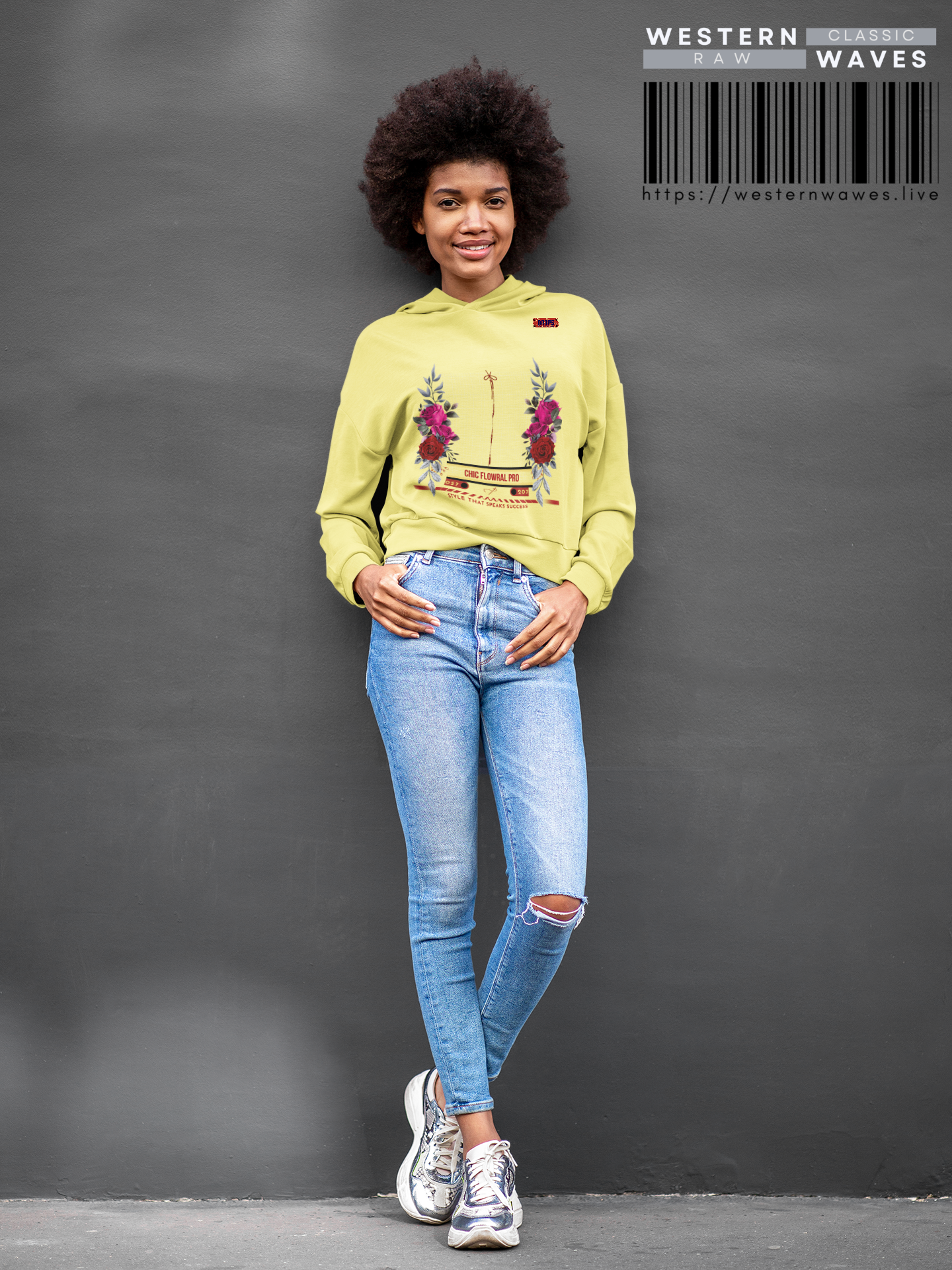 Lightweight Hooded Sweatshirt_ Series UWD 053_ Limited Edition Floral Streetwear by WesternWaves: