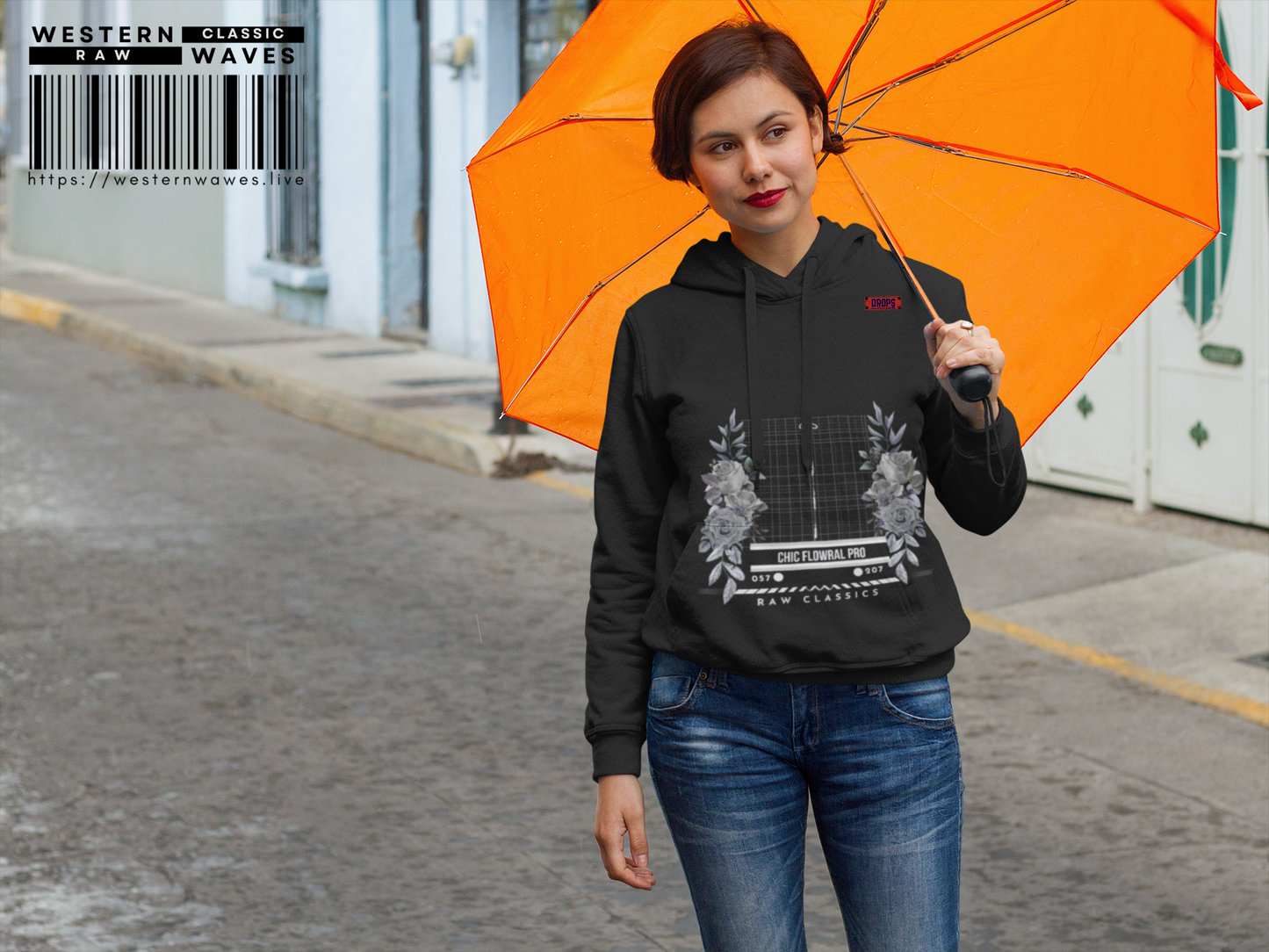 Lightweight Hooded Sweatshirt_ Series UWD 053_ Limited Edition Floral Streetwear by WesternWaves: