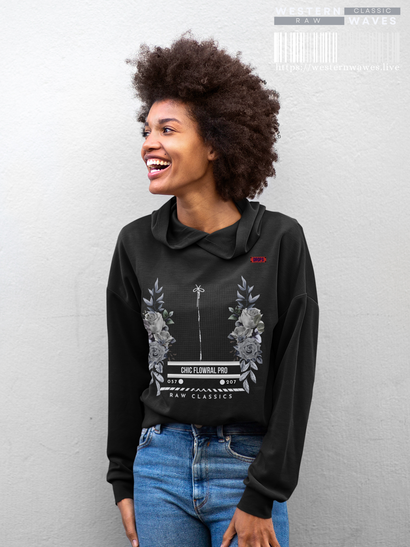 Lightweight Hooded Sweatshirt_ Series UWD 053_ Limited Edition Floral Streetwear by WesternWaves: