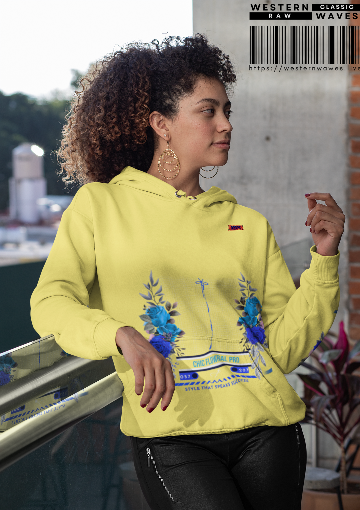 Lightweight Hooded Sweatshirt_ Series UWD 053_ Limited Edition Floral Streetwear by WesternWaves: