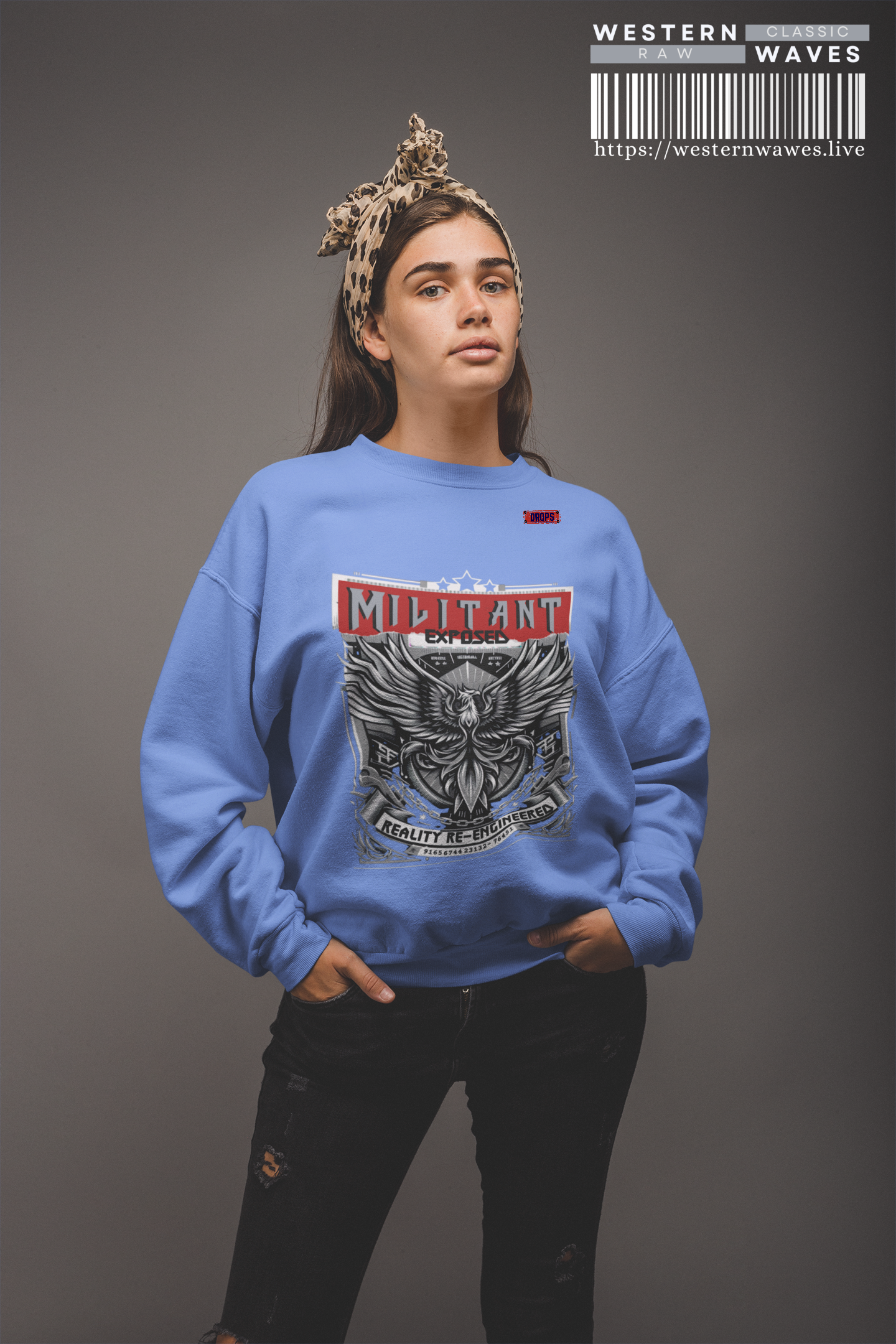 Unisex Garment-Dyed Sweatshirt_ N8+ Series SPW USMWSSFCNSS PT2WW001_ Limited Edition by WesternWaves: