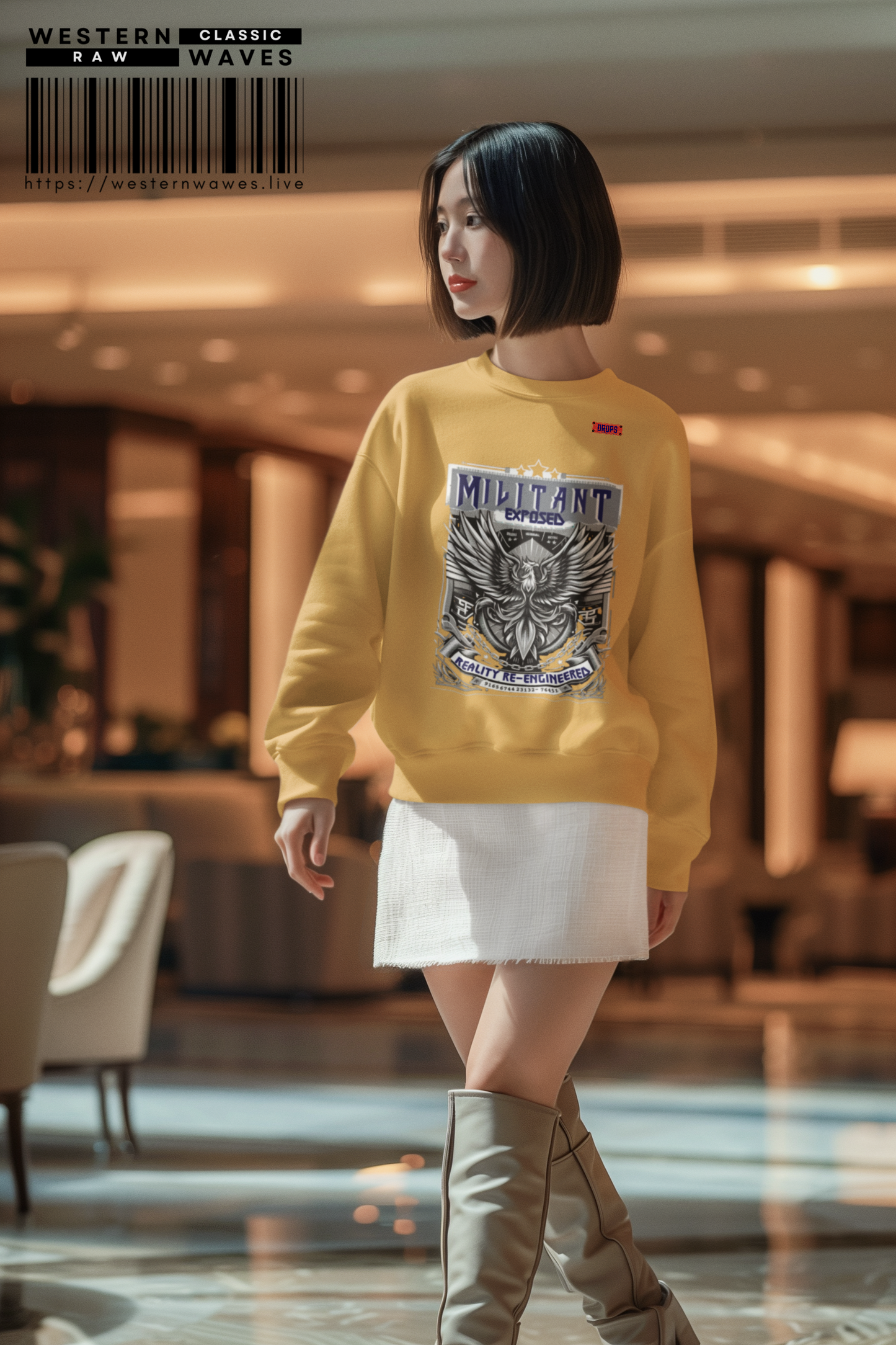 Unisex Garment-Dyed Sweatshirt_ N8+ Series SPW USMWSSFCNSS PT2WW001_ Limited Edition by WesternWaves: