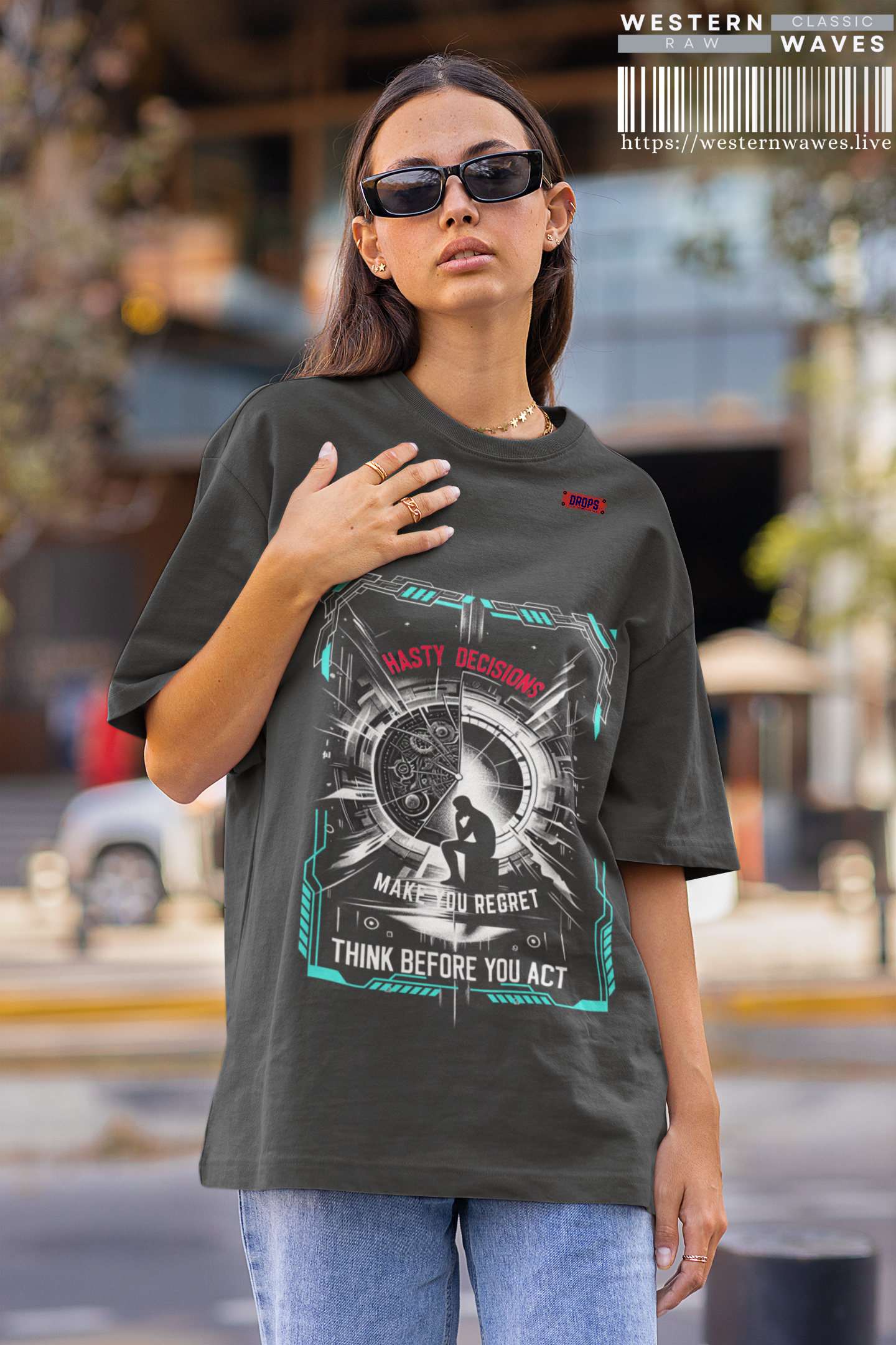 Men's Oversized Graphic Tee_ Series N8+ MENSOSGTEE PT2WW001_ Series SHD 008_ Limited Edition Unique Casual Wear by WesternWaves: