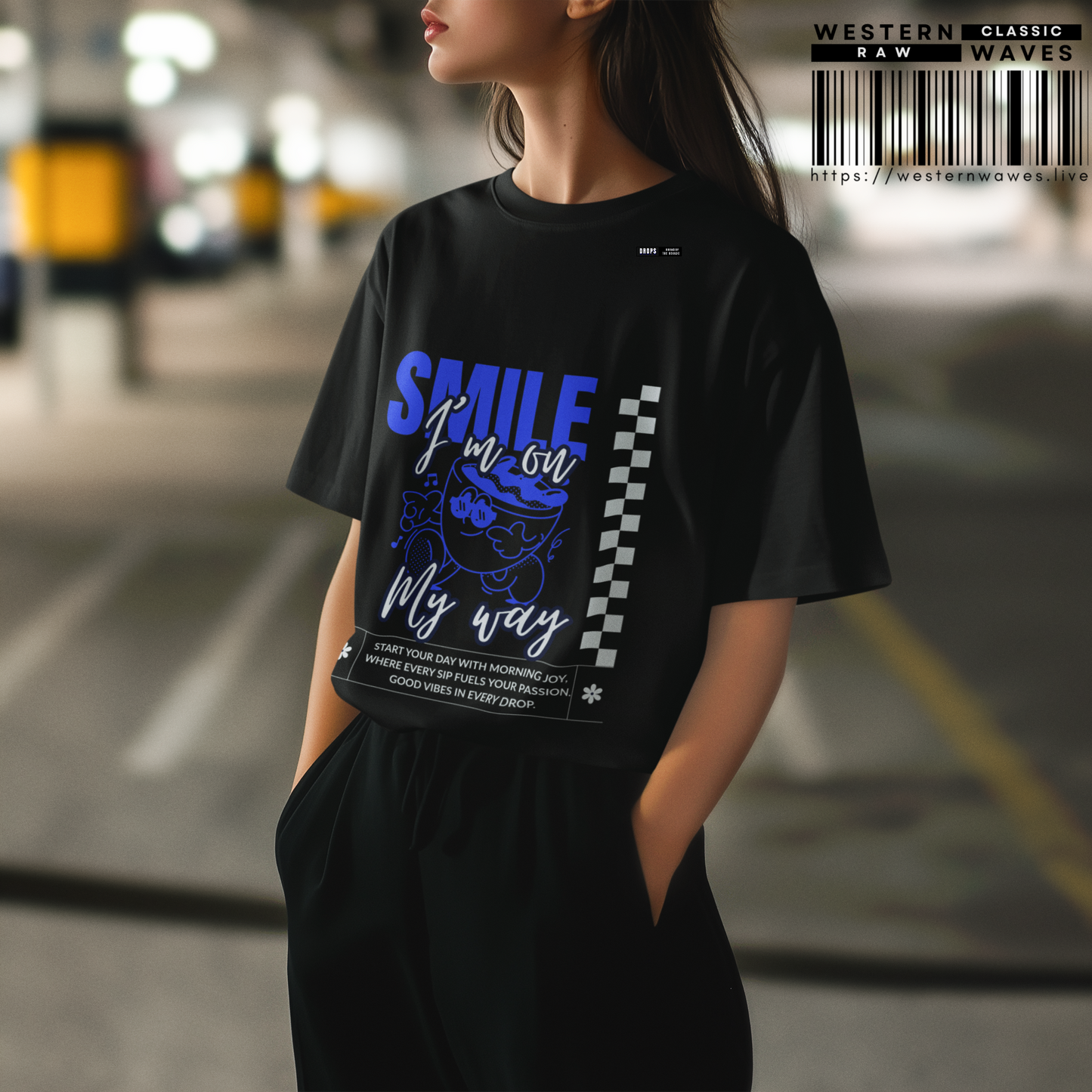 Short-Sleeve T-Shirt_ 23 Sep 2025_ Series N8+ SSTS PT2WW001_ Smile My Way Tee_ Limited Edition Casual Wear by WesternWaves: