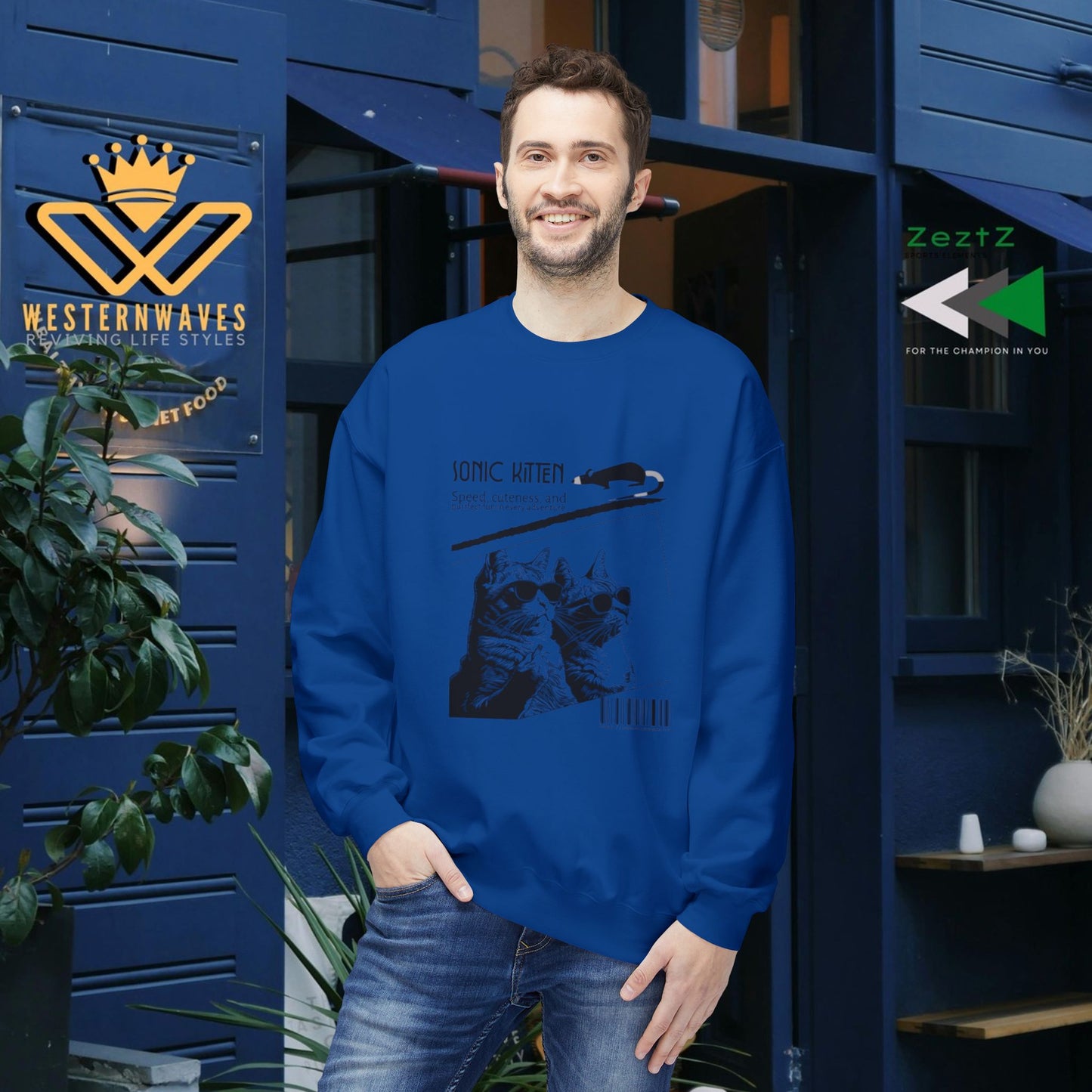 Unisex Midweight Fleece Crewneck Sweatshirt_ N3+ Series UXMWFCS PT2WW015_ WesternWaves Signature Limited Edition: