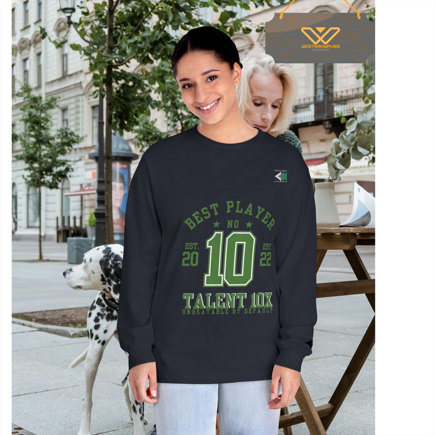 Unisex Classic Long Sleeve T-Shirt - Talent 10x, Perfect for Sports Lovers_ N6+ Series USCLSTS PT2WW001_ Limited Edition by WesternWaves: