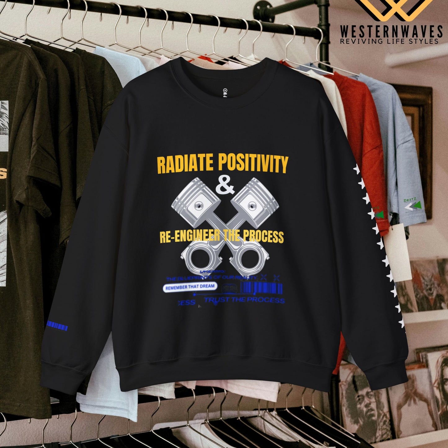 Unisex Heavy Blend™ Crewneck Sweatshirt_ N3+ Series UHBCSS PT2WW005_ Limited Edition Pure Luxury By WesternWaves: