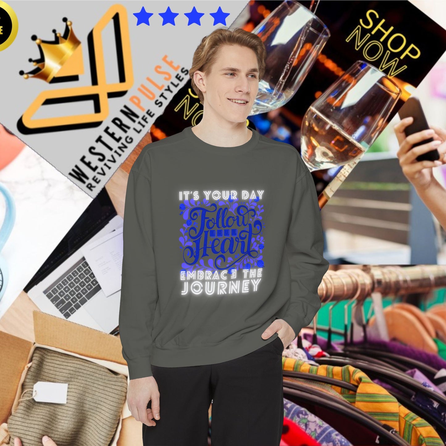 Unisex Garment-Dyed Sweatshirt_ N3+ Series UGDSS PT2WW002_ Limited Edition by WesternWaves_