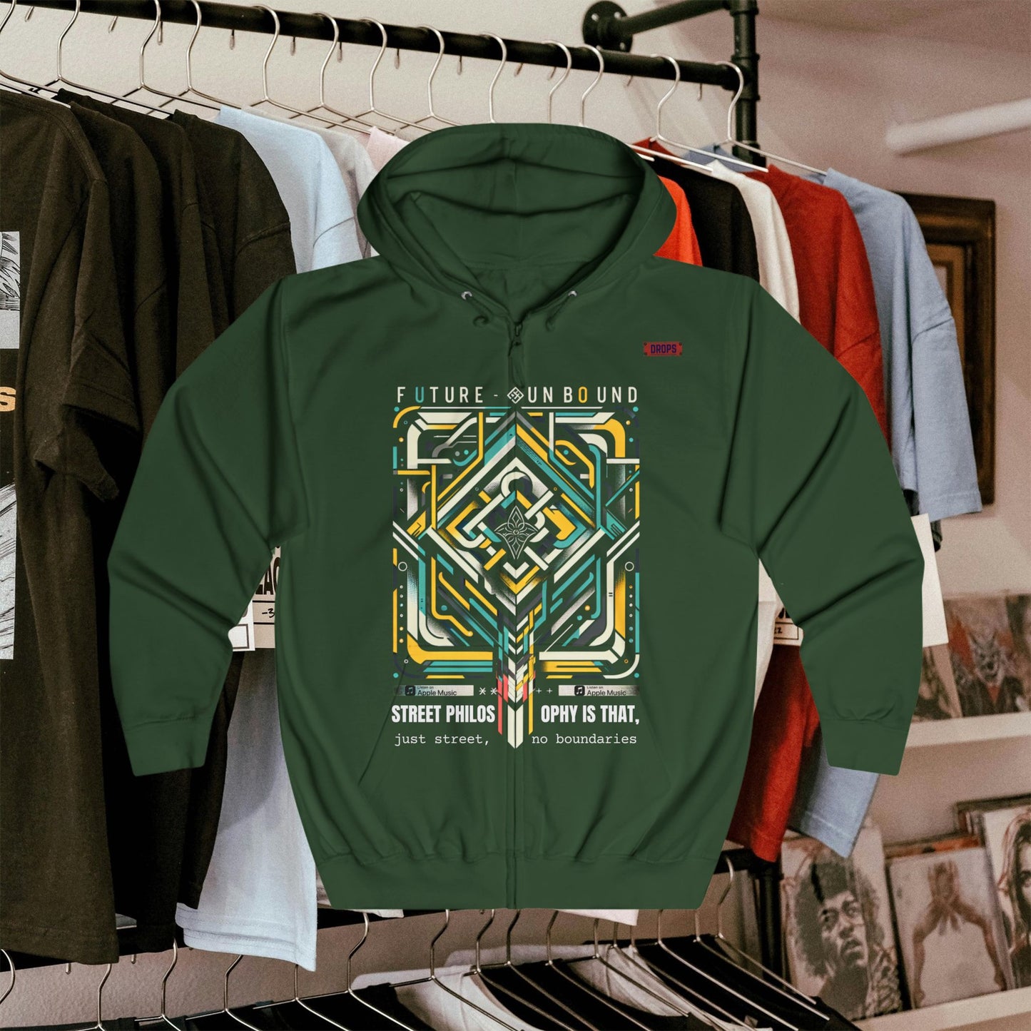 Unisex Full Zip Hoodie_ Series UWD 042_ Limited Edition Unisex Zip-Up Sweater by WesternWaves: