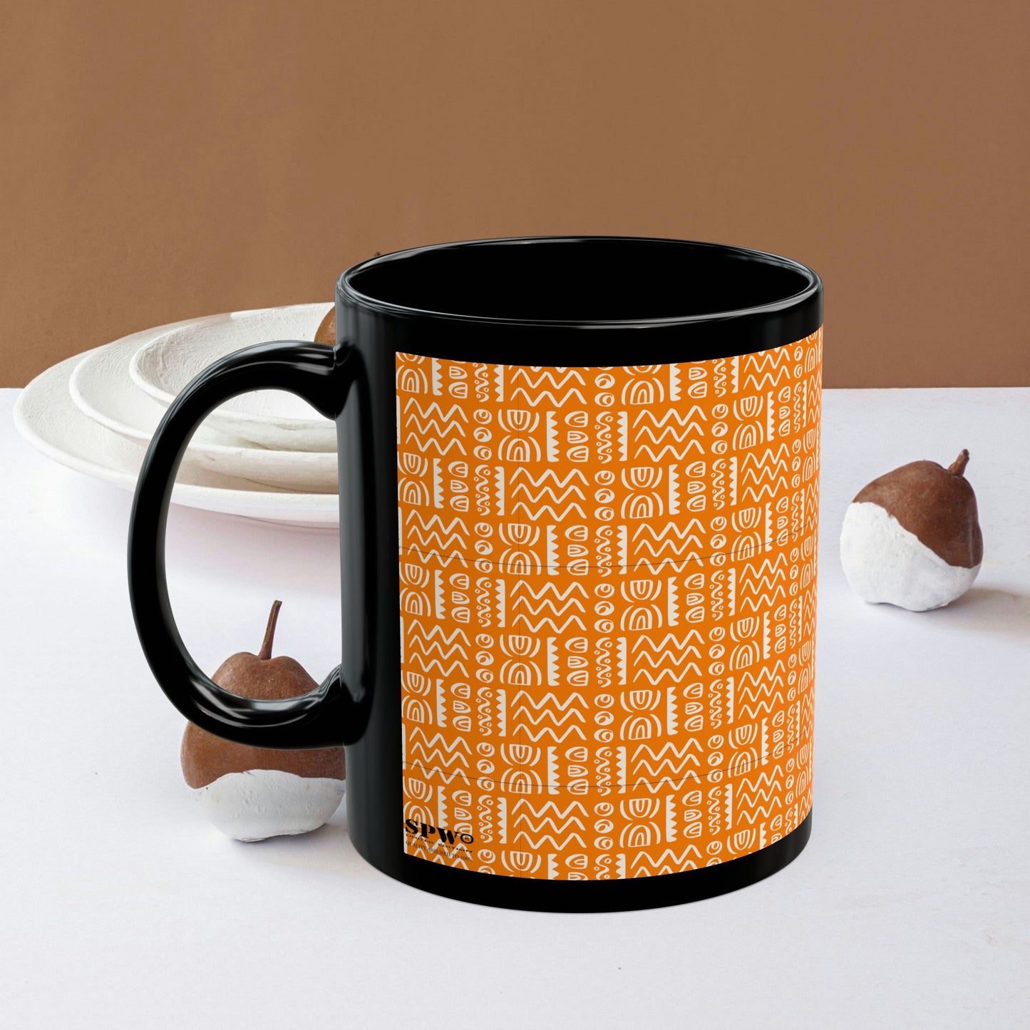 Black Mug (11oz, 15oz)_ N+ Series CBM PT2WW004_ Limited Edition Black Ceramic Mug by WesternWaves