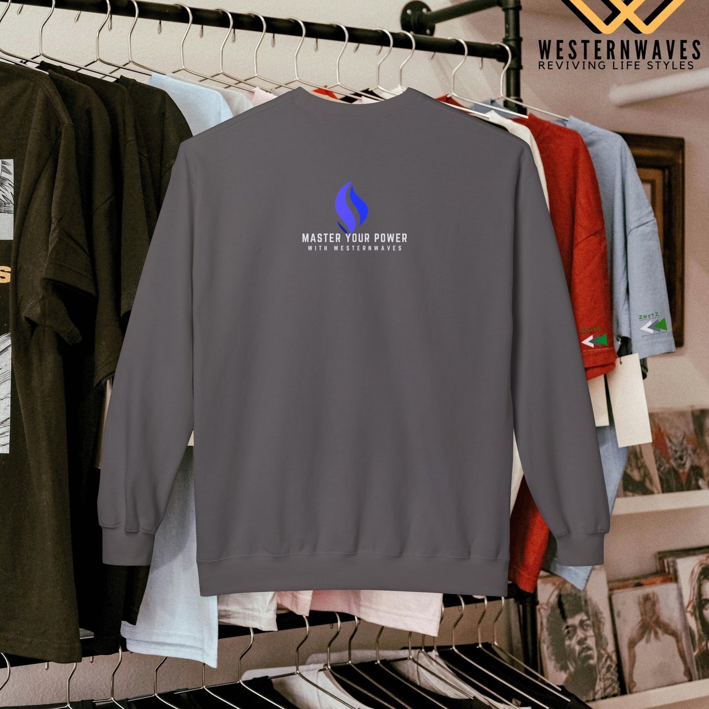 Softstyle Fleece Crewneck Sweatshirt_ N3+ Series SSFCNSS PT2WW001_ Limited Edition Comfort, Durabile & Sustainable Fashion Raw Classic by WesternWaves:
