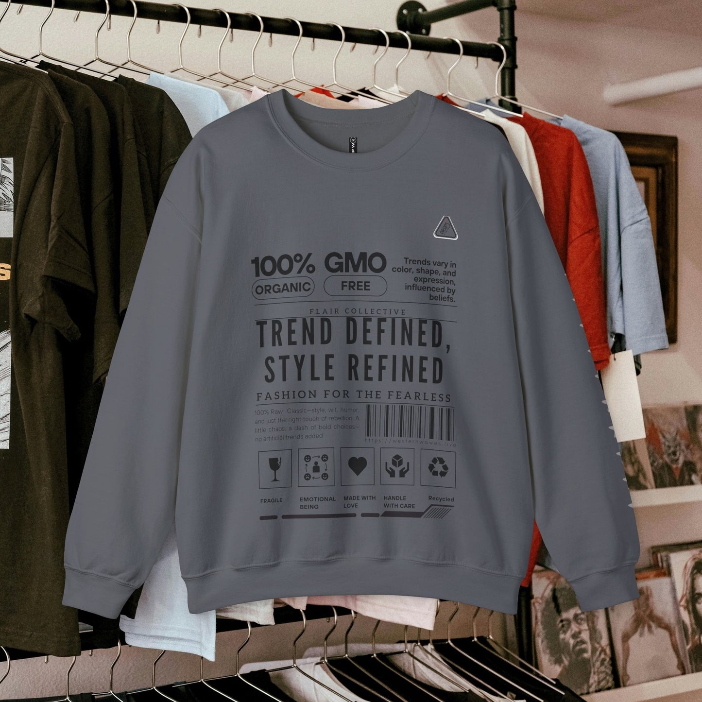 Unisex Heavy Blend™ Crewneck Sweatshirt_ N2 Series SPW UHBCSS PT2WW003_ Limited Edition 'DROPS' Brand Raw Classics by WesternWaves: