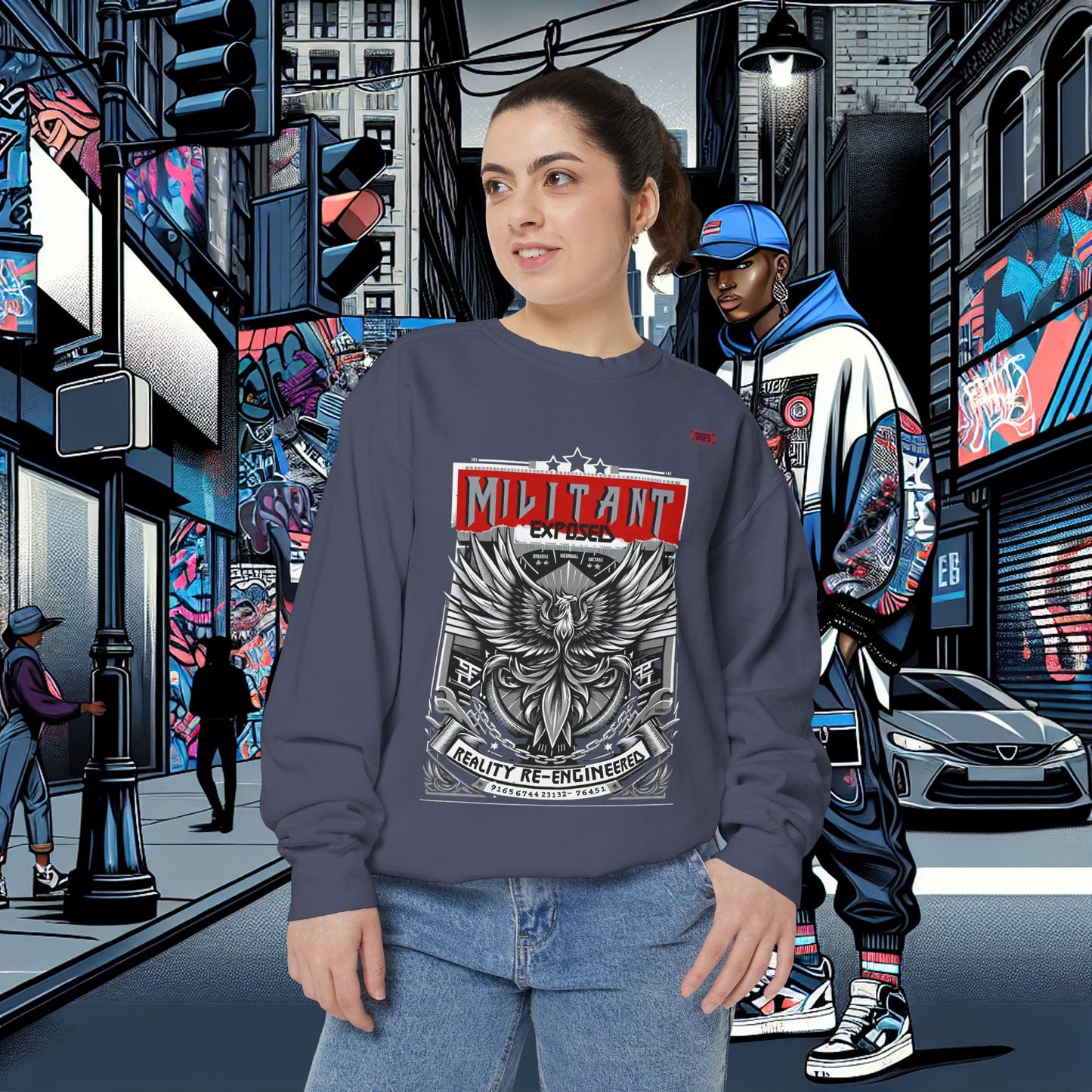 Unisex Garment-Dyed Sweatshirt_ N8+ Series SPW USMWSSFCNSS PT2WW001_ Limited Edition by WesternWaves: