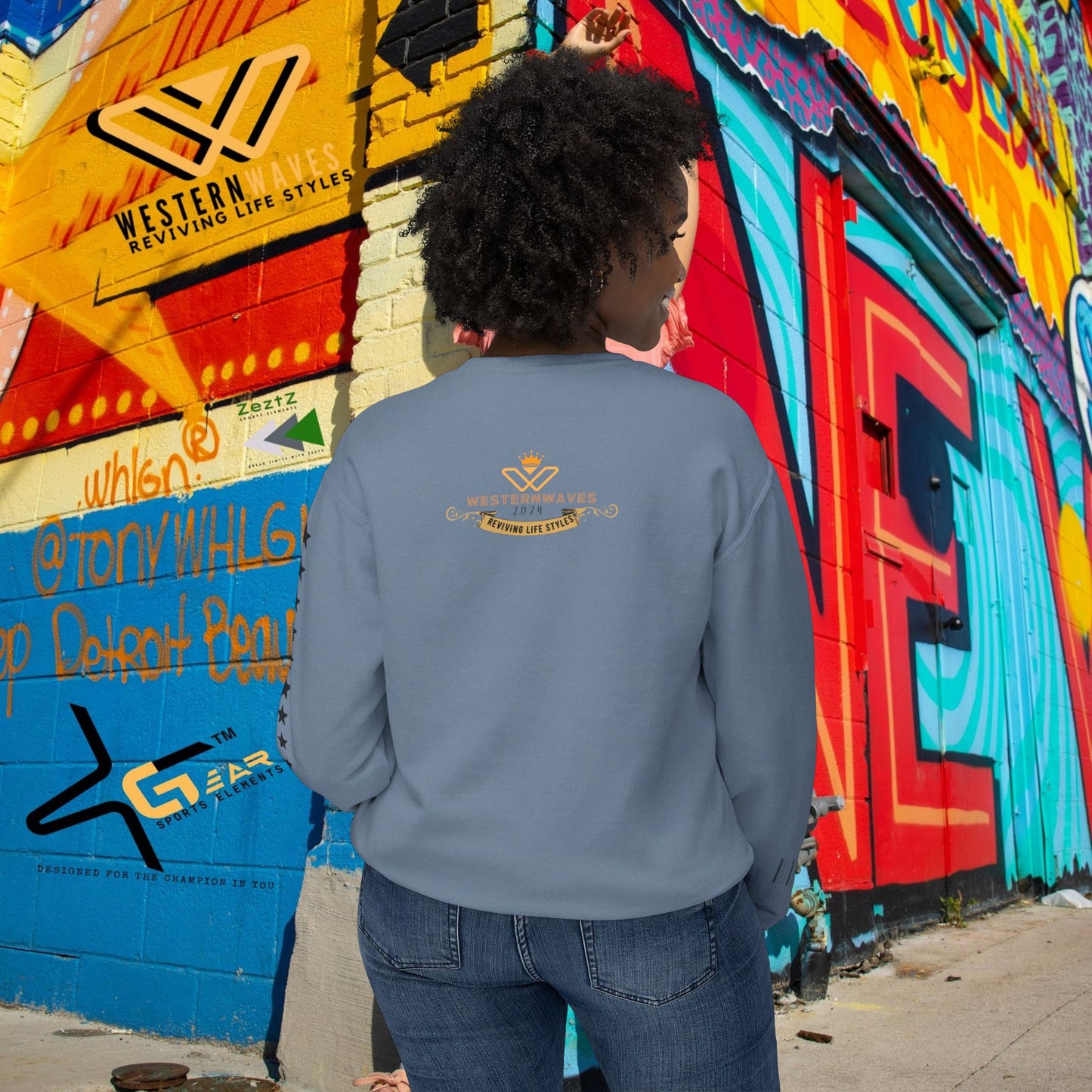 Unisex Lightweight Crewneck Sweatshirt_ N3+ Series ULWCSS PT2WW013_ Limited Edition Conscious Fashion Collaboration by WesternWaves: