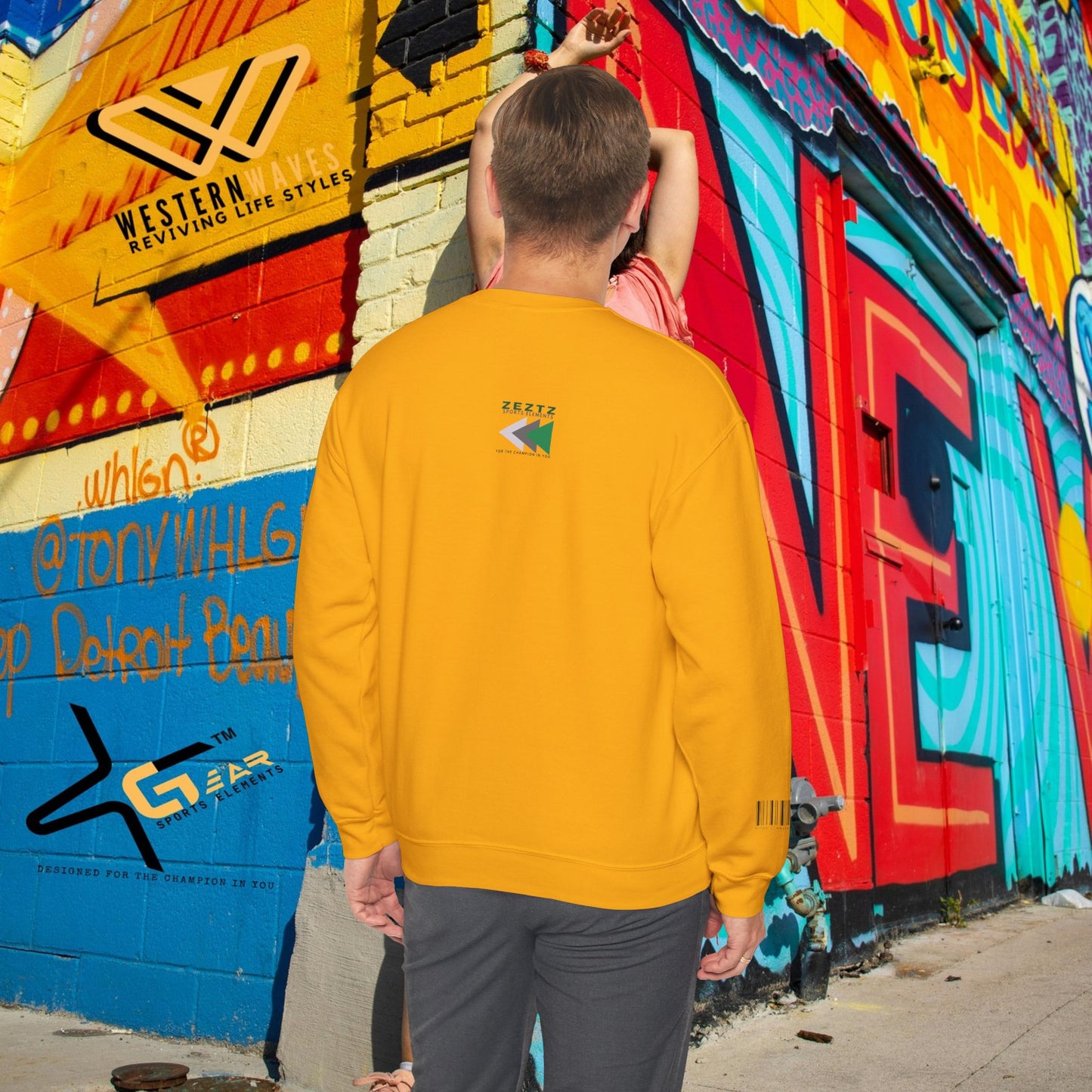 Unisex Heavy Blend™ Crewneck Sweatshirt_ N2 Sports Series UHBCSS PT2WW010_ Limited Edition ‘Zeztz’ Brand Sports Elements by WesternWaves: