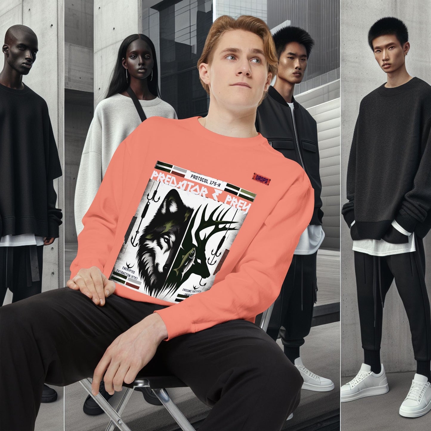 Predator & Prey Sweatshirt_ 03 Sep 2025_ Cozy Unisex Pullover, Nature Lover Apparel, Gifts for Wildlife Enthusiasts, Fall Fashion Layer