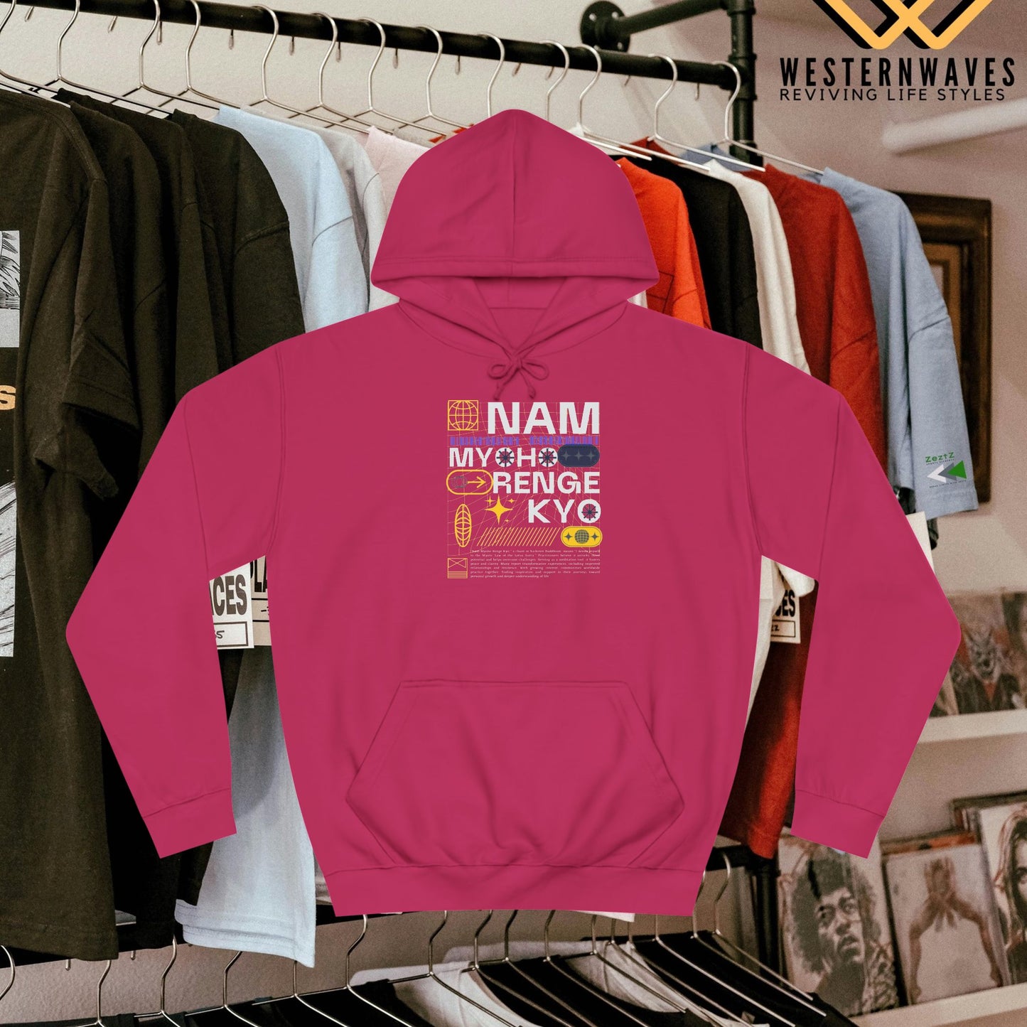 Unisex College Hoodie_ N2+ Series USCH PT2WW006_ Limited Edition Timeless Unisex Design by WesternWaves: