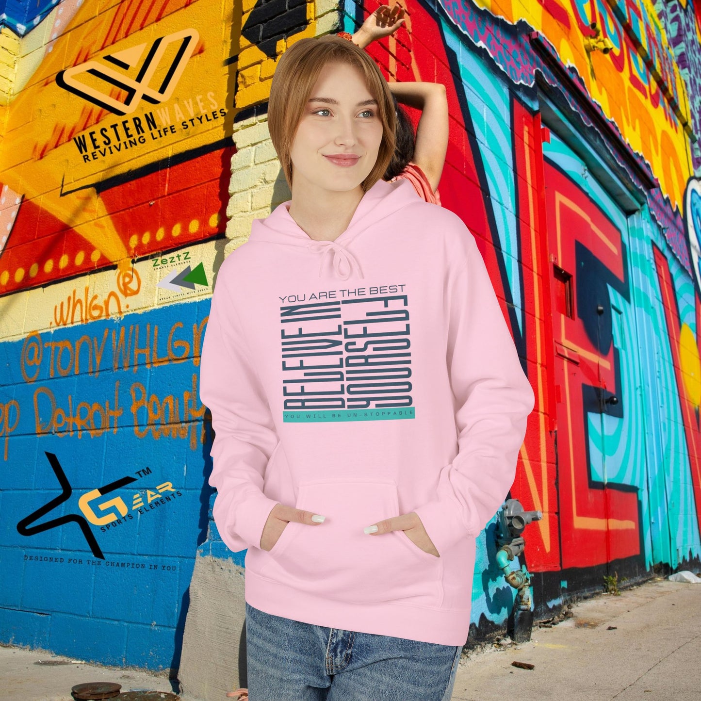 Unisex Midweight Softstyle Fleece Hoodie_ N2+ Series SMWSSFH PT2WW005_Limited Edition Luxuriously Soft 100% Cotton Face by WesternWaves: