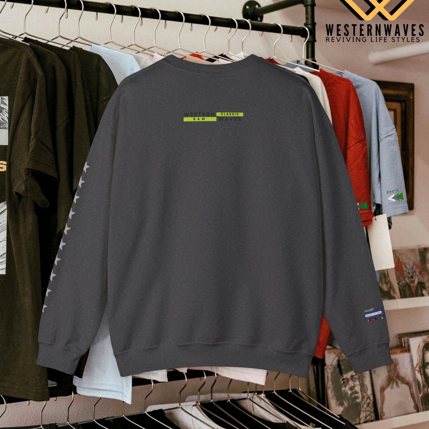 Unisex Heavy Blend™ Crewneck Sweatshirt_ N3+ Series UHBCSS PT2WW035_ Limited Edition Pure Luxury By WesternWaves: