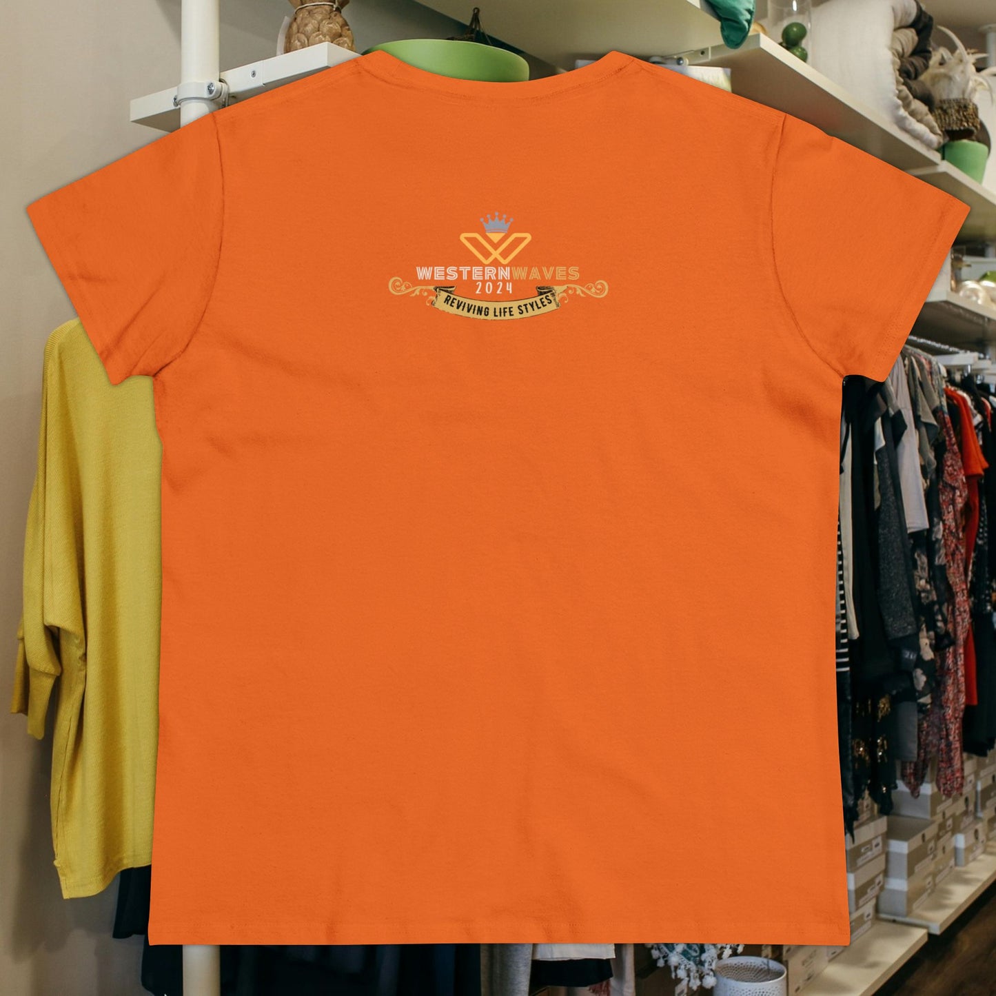 Women's Midweight Cotton Tee_ Essential Comfort_ N2+ Series SSTS PT2WW004_ Limited Edition Perfect Blend of Comfort by WesternWaves: