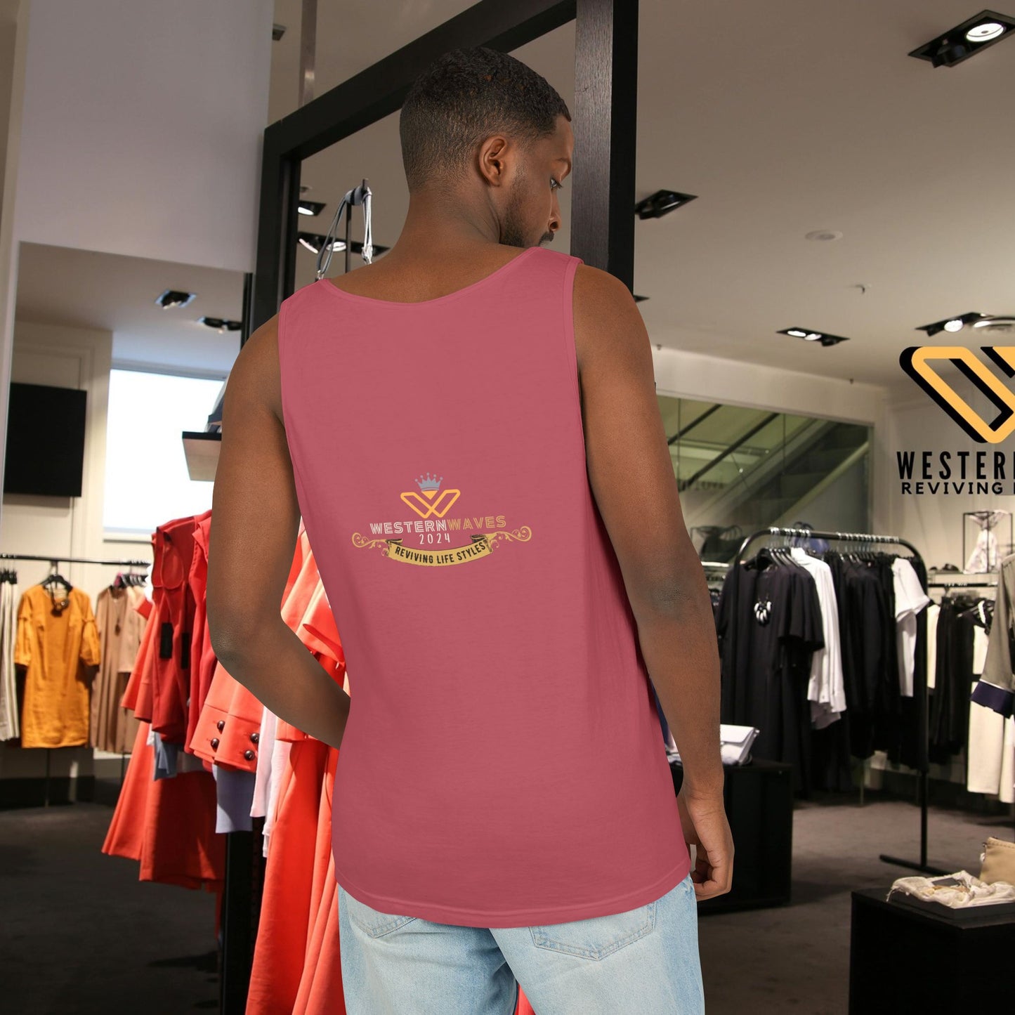 Unisex Garment-Dyed Tank Top_ N2+ Series USGDTT PT2WW013_ Limited Edition Comfort & Style by WesternWaves: