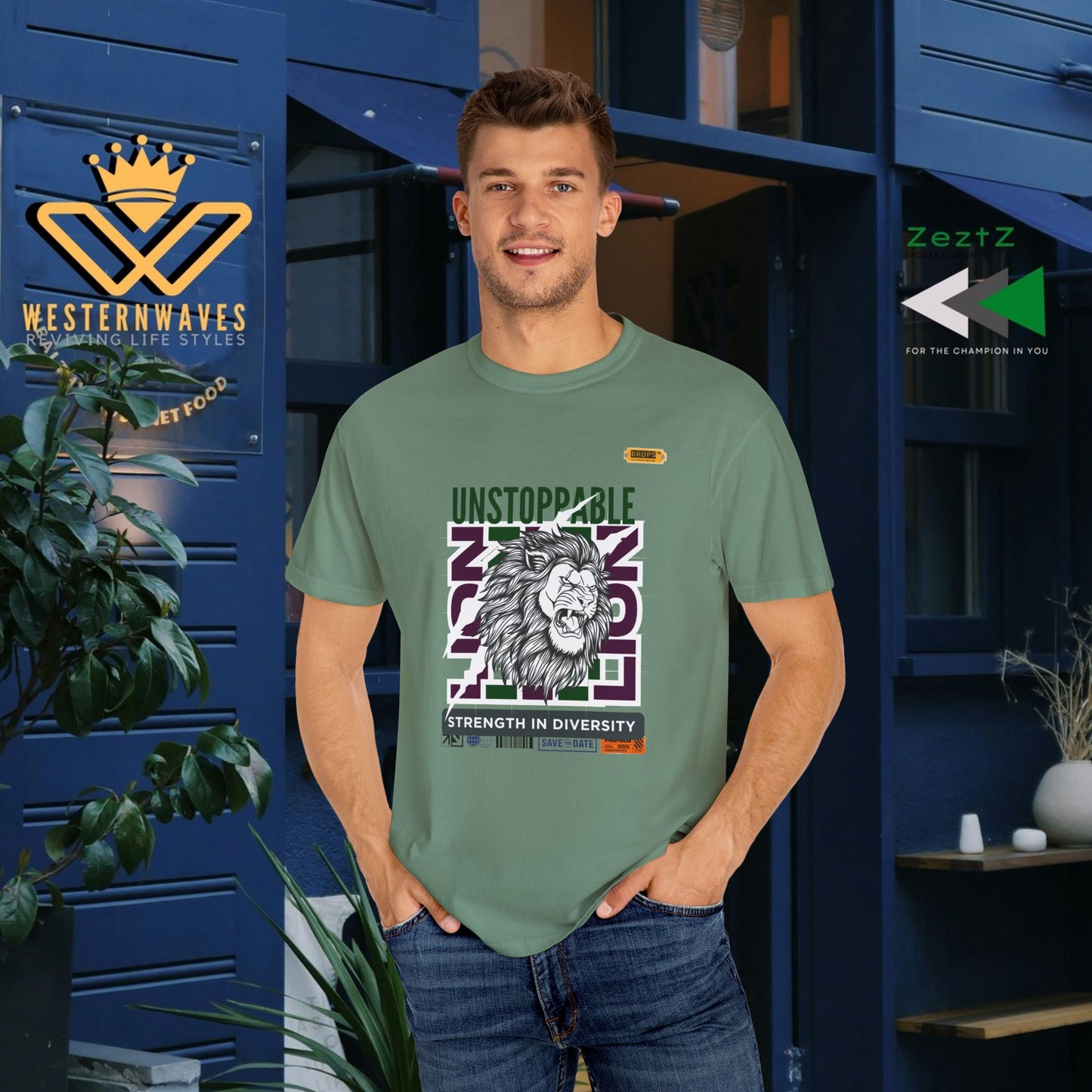 Unisex Garment-Dyed T-Shirt_ 26 June 2025_ Limited Edition Strength in Diversity by WesternWaves: